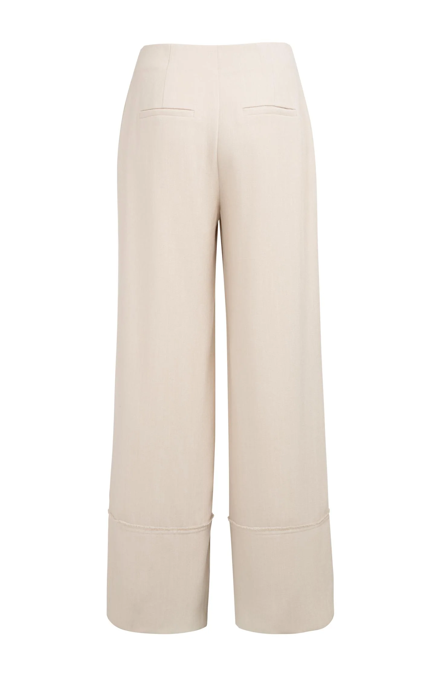 Linen blend trousers with wide legs and fringed details - Image 9