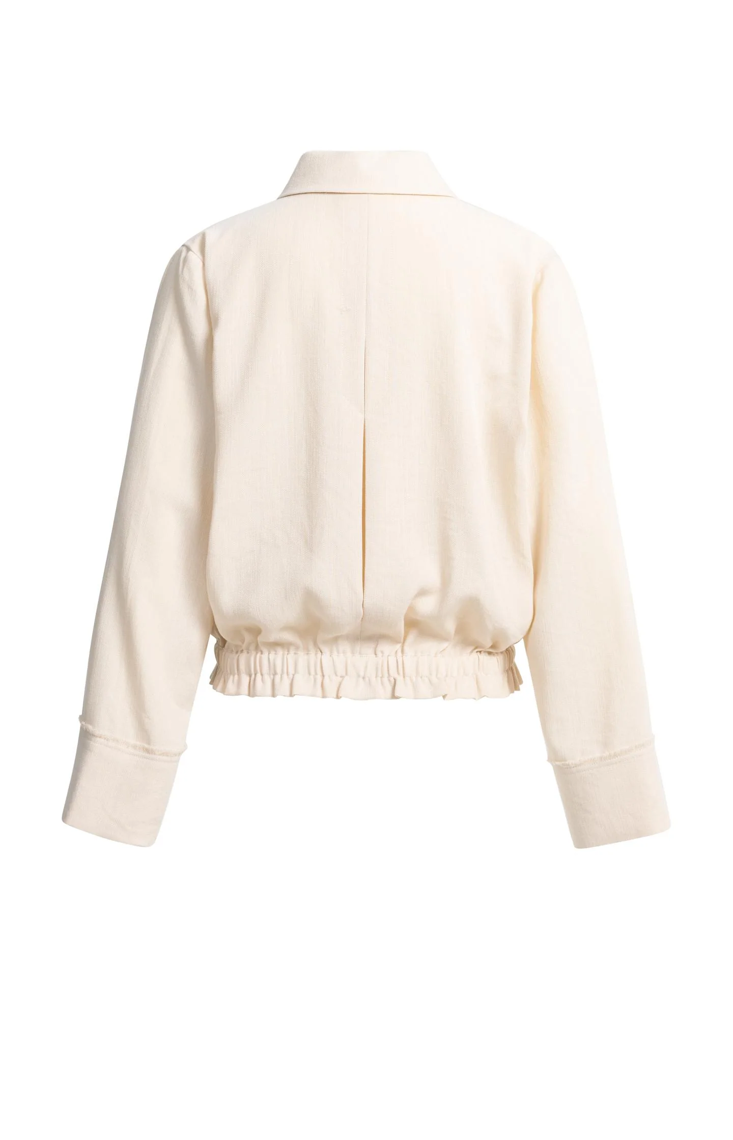 Linen blouse jacket with collar and elasticated hem - Image 11