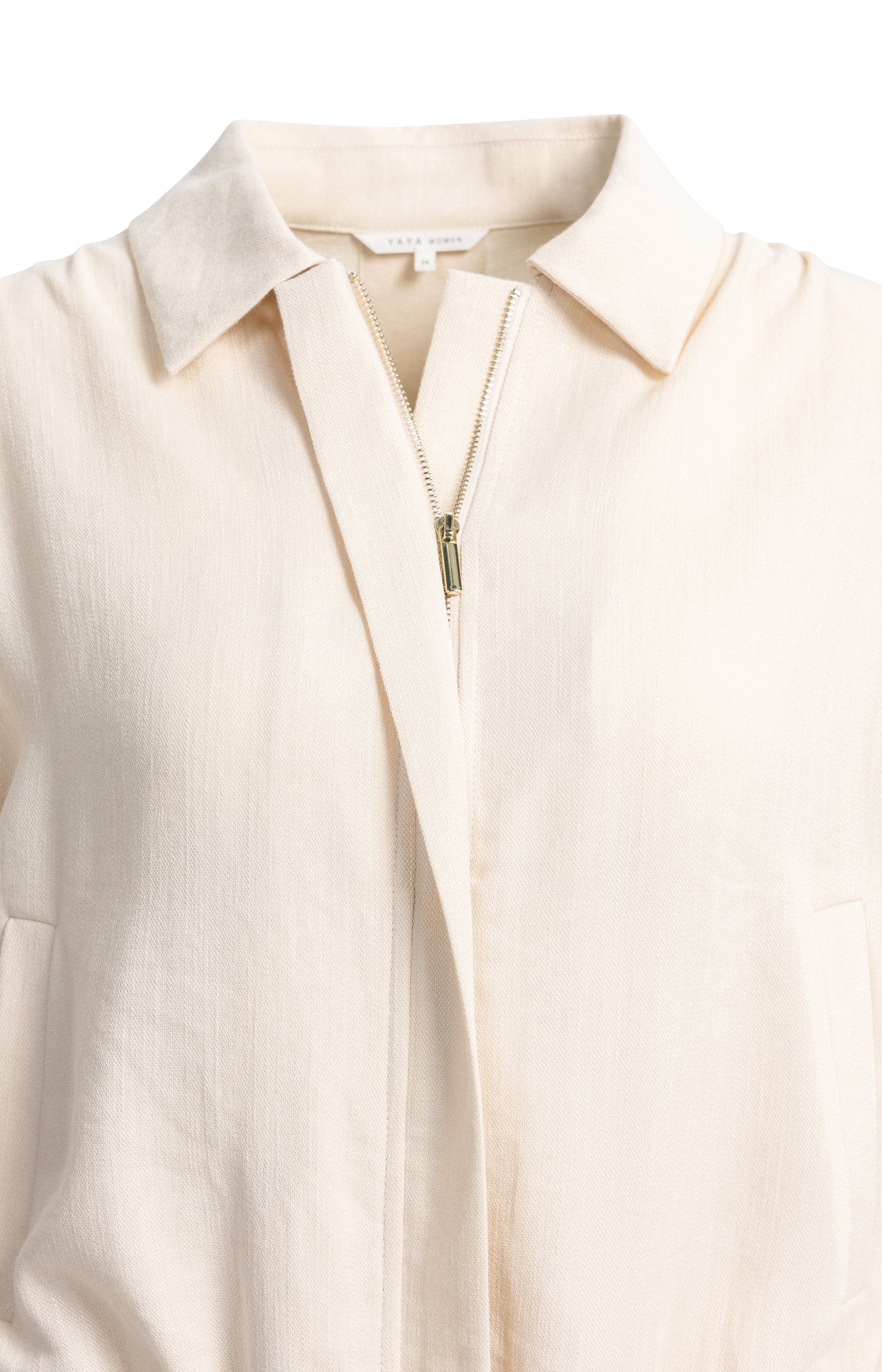 Linen blouse jacket with collar and elasticated hem - Image 12