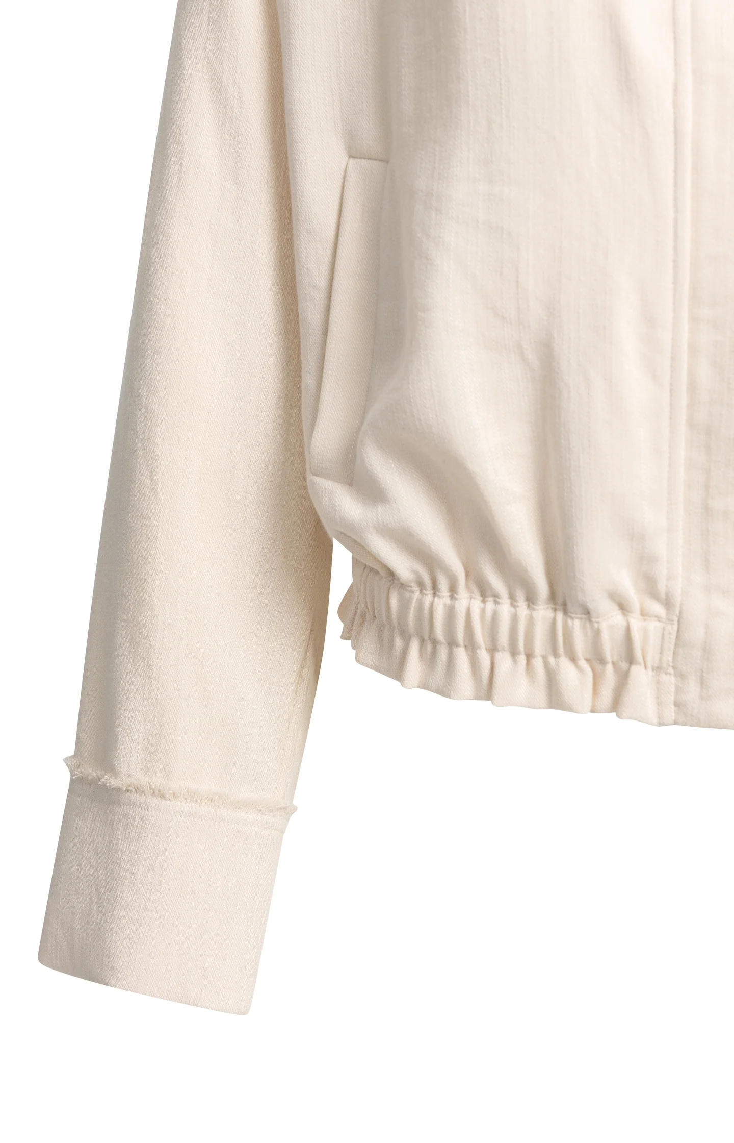Linen blouse jacket with collar and elasticated hem - Image 13