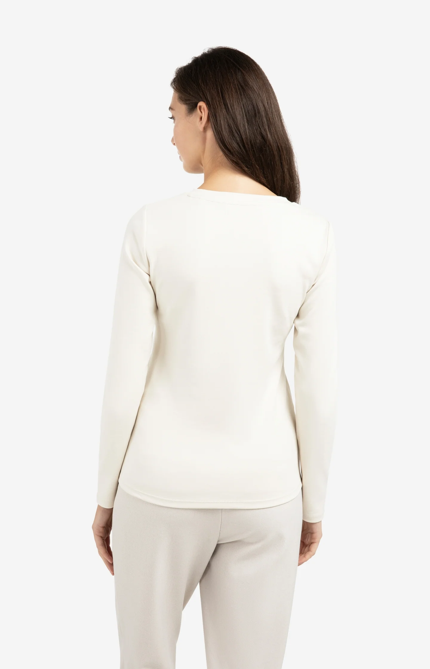Long sleeve shirt in heavy cotton with round neckline - Image 4