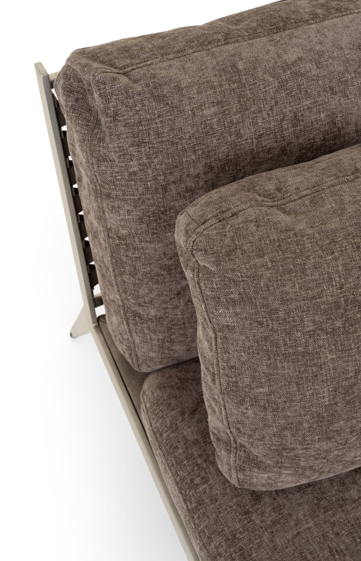 Low lounge chair with steel frame and soft cushions - Image 6