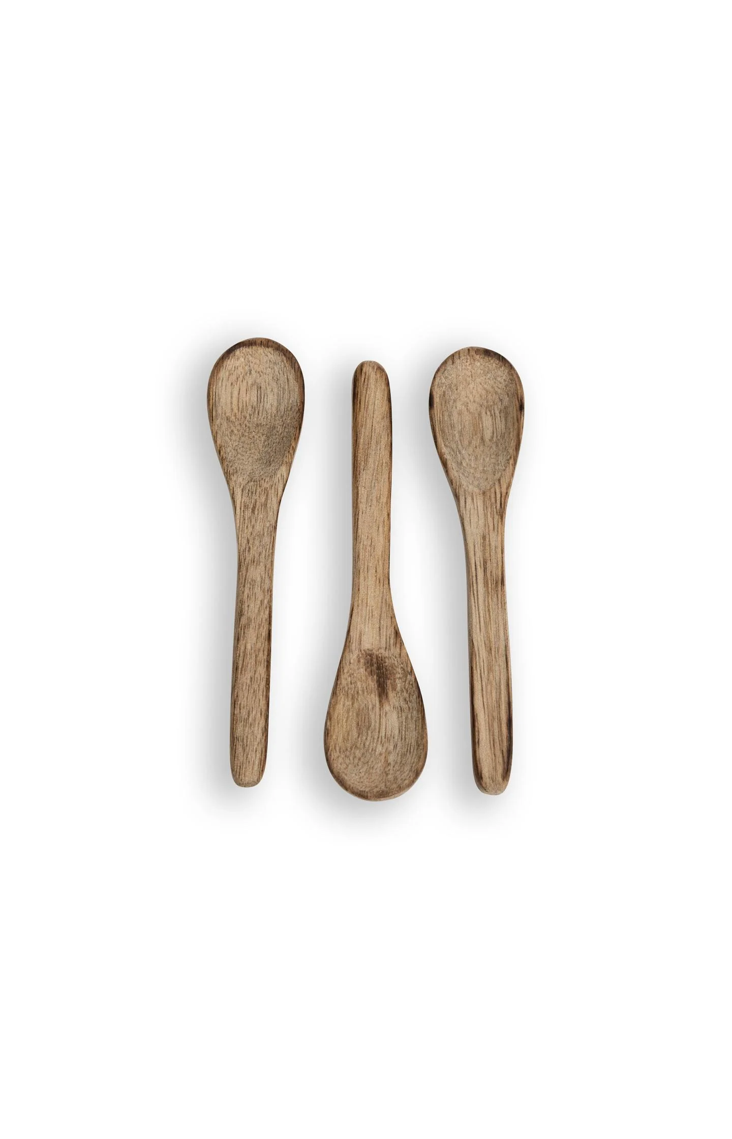 Mango wood mini spoons - set of 3