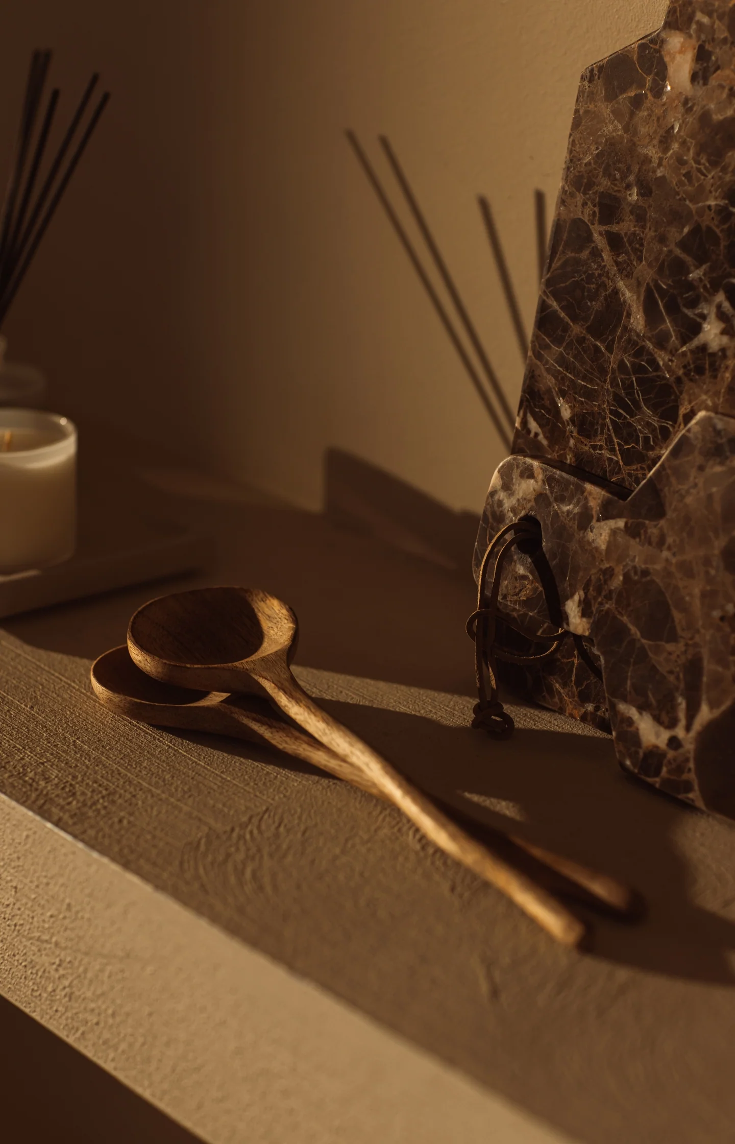 Mango wood salad servers