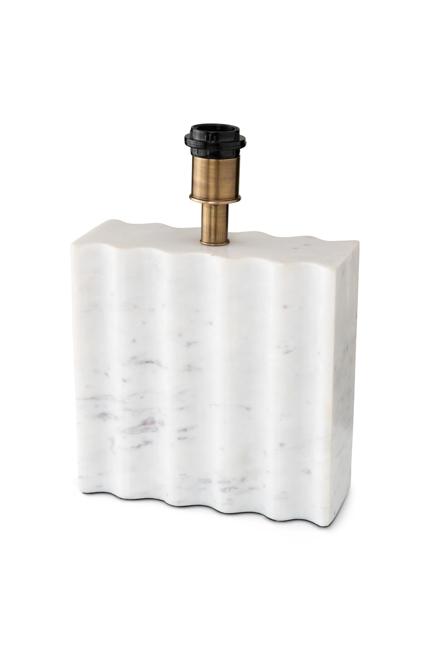 Marble lamp base with wavy relief