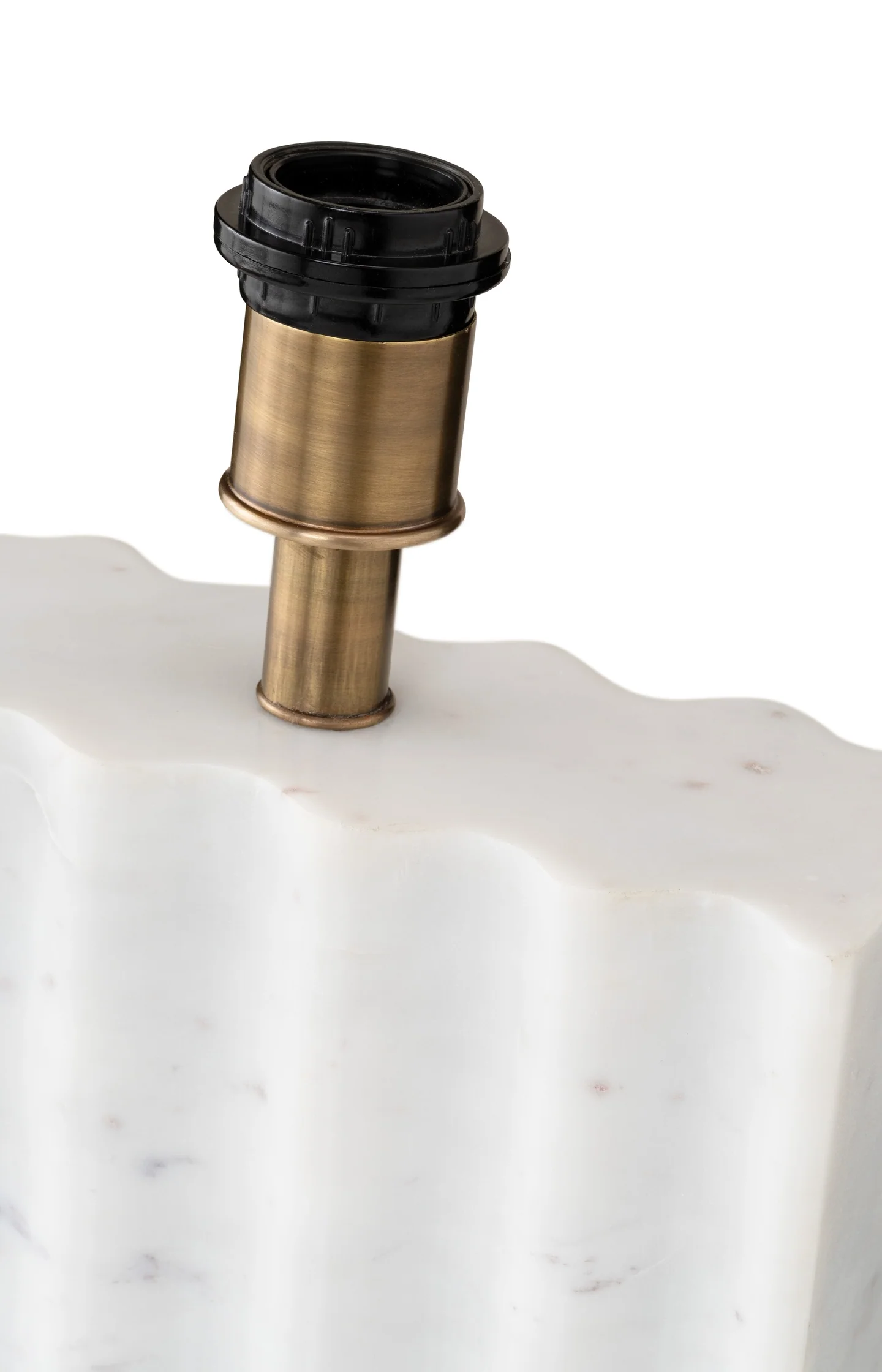 Marble lamp base with wavy relief - Image 3