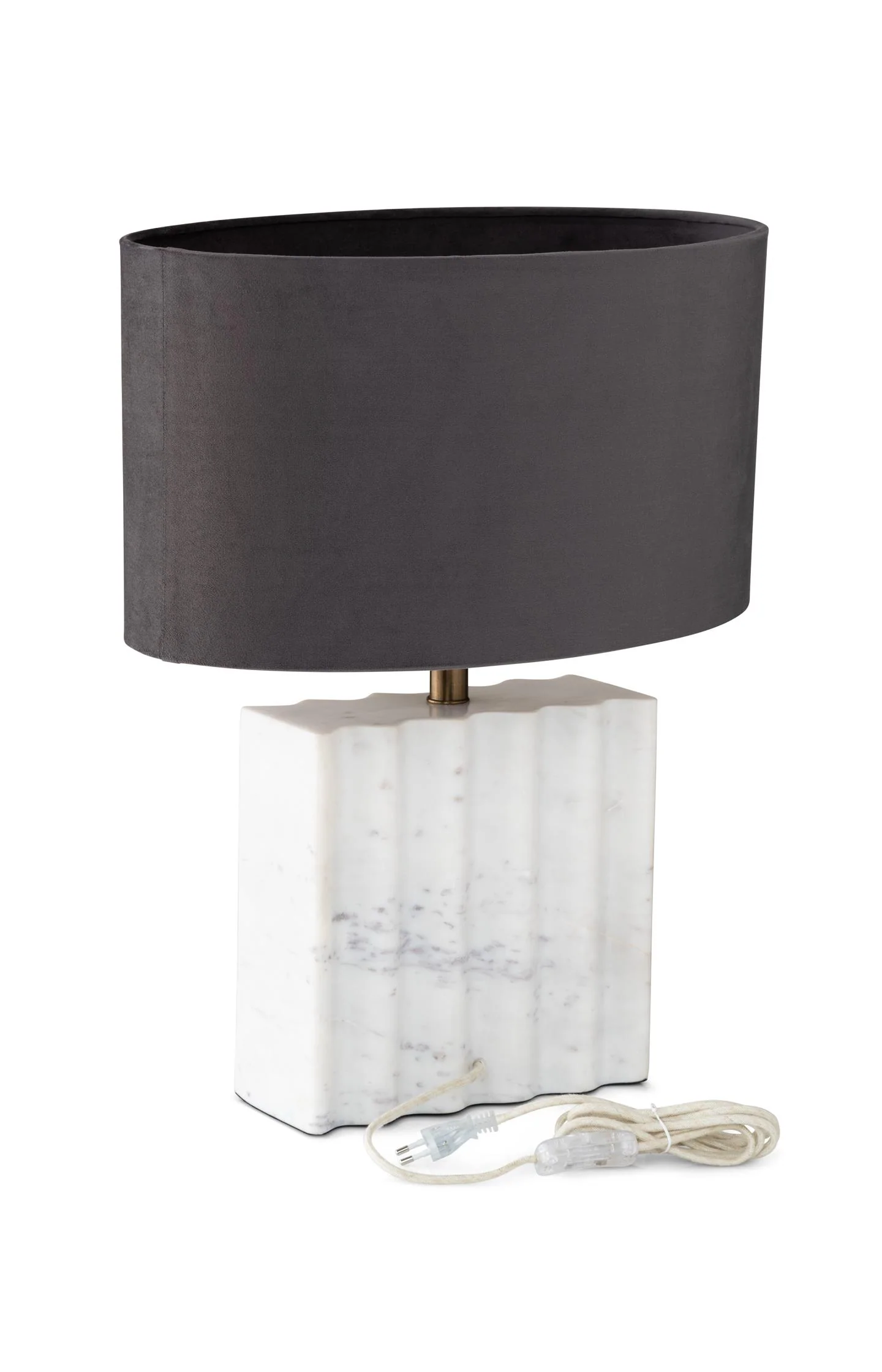 Marble lamp base with wavy relief - Image 4