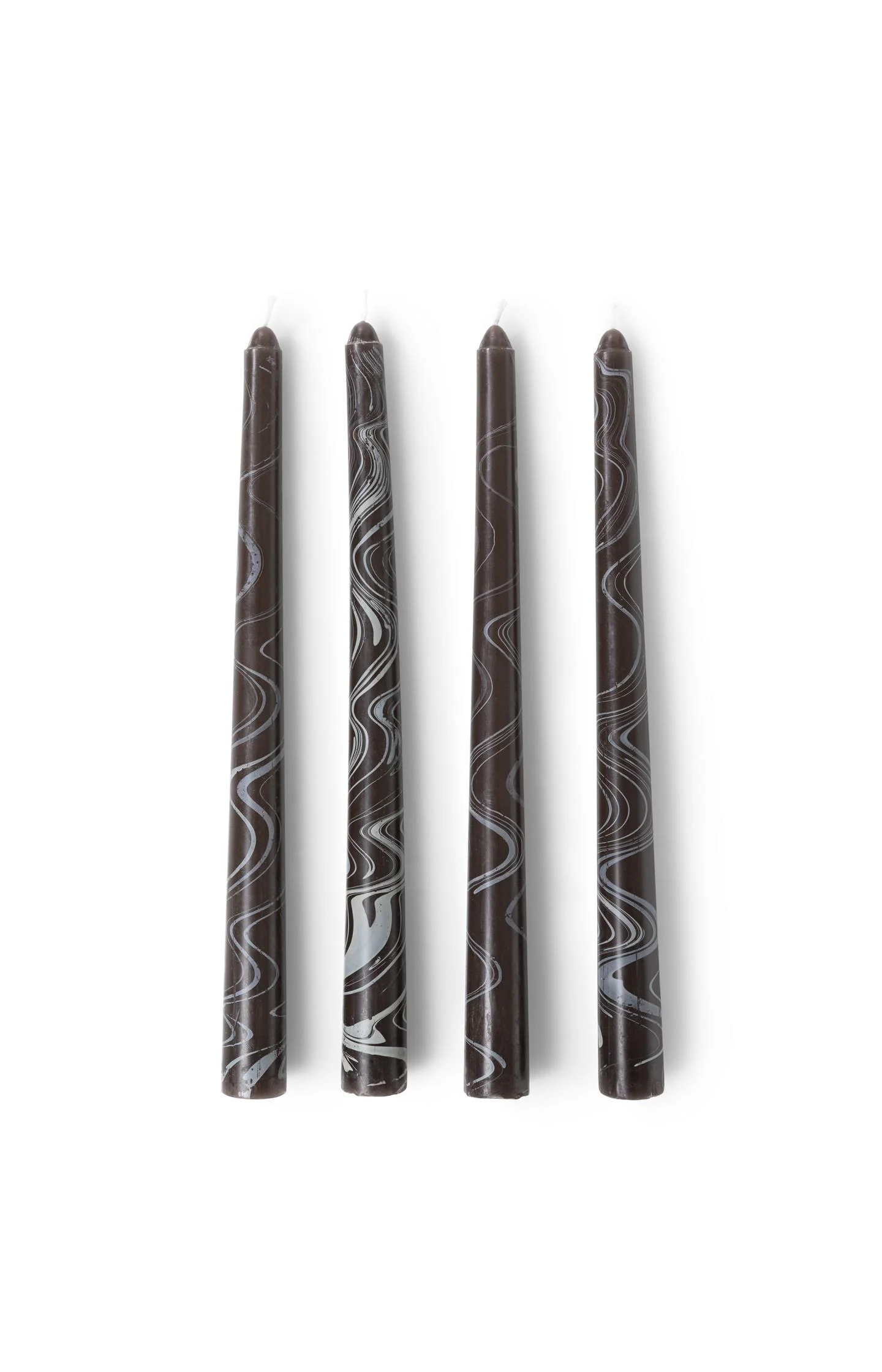 Marble-print dinner candles - set of 4