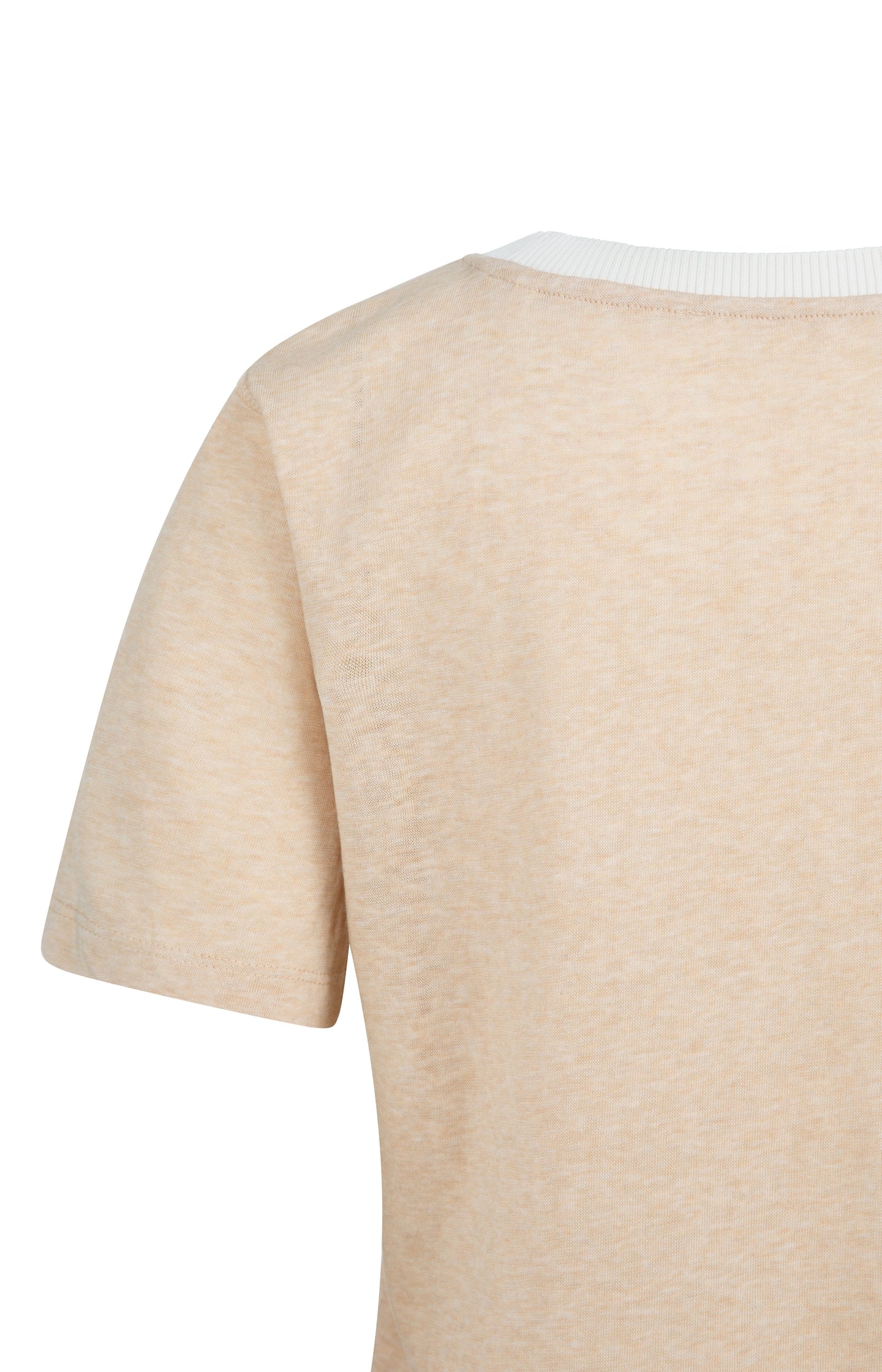 Melange T-shirt with contrasting ribbed trim - Image 7