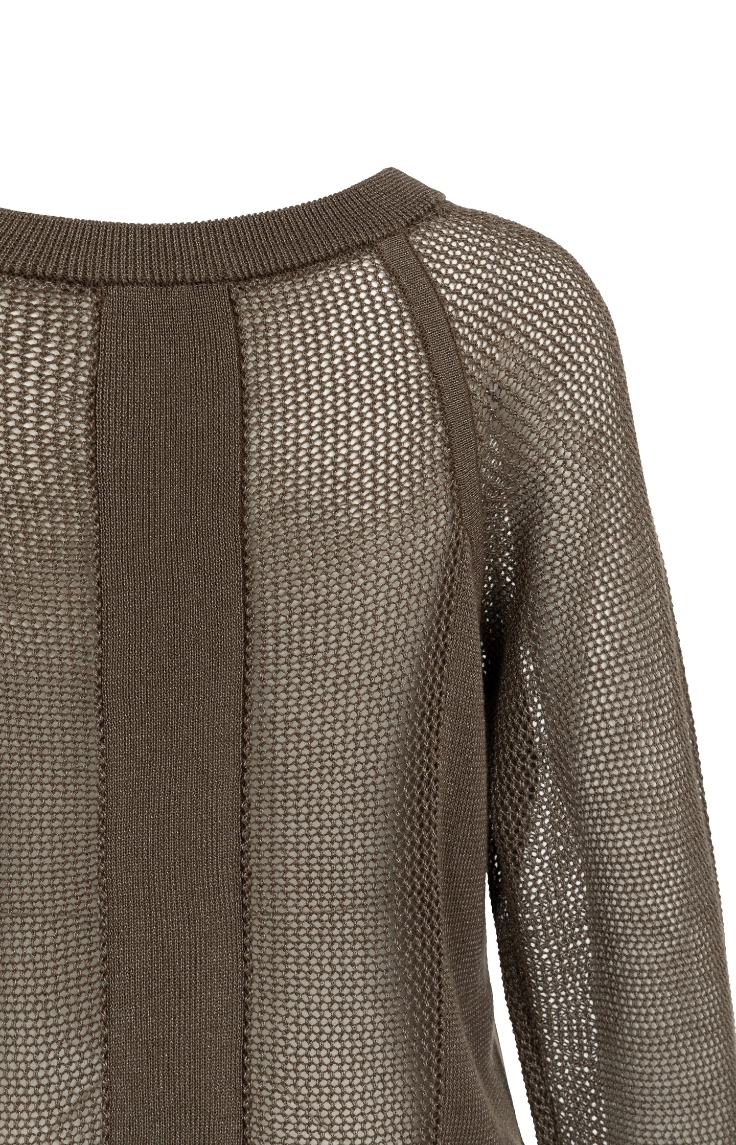 Mesh-stitch knitted sweater with raglan sleeves - Image 9