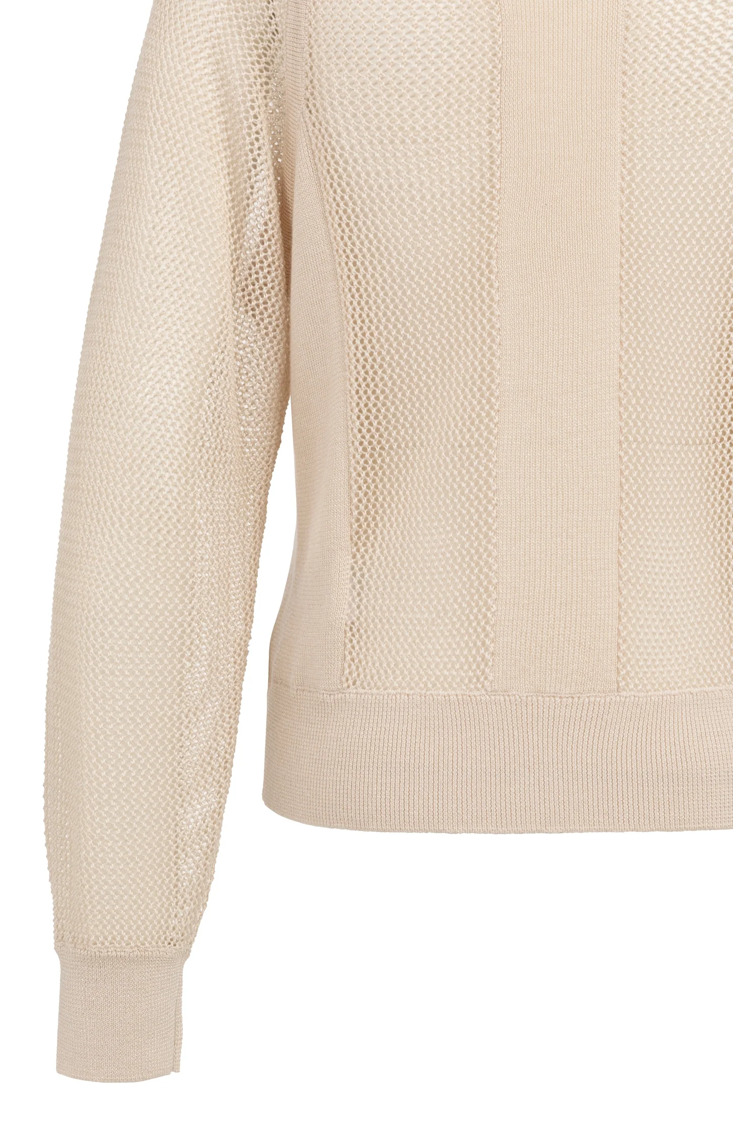 Mesh-stitch knitted sweater with raglan sleeves - Image 10