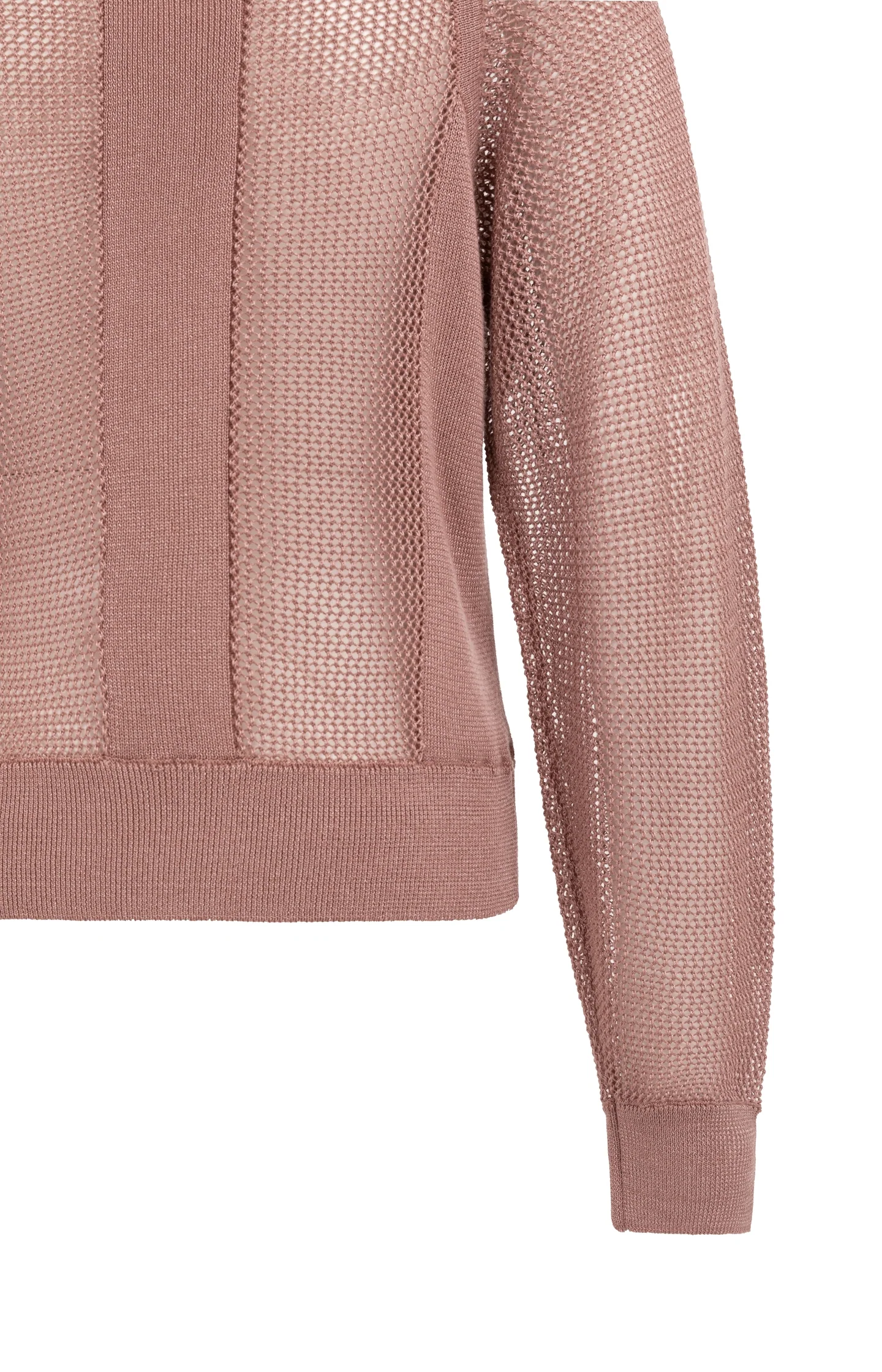 Mesh-stitch knitted sweater with raglan sleeves - Image 10