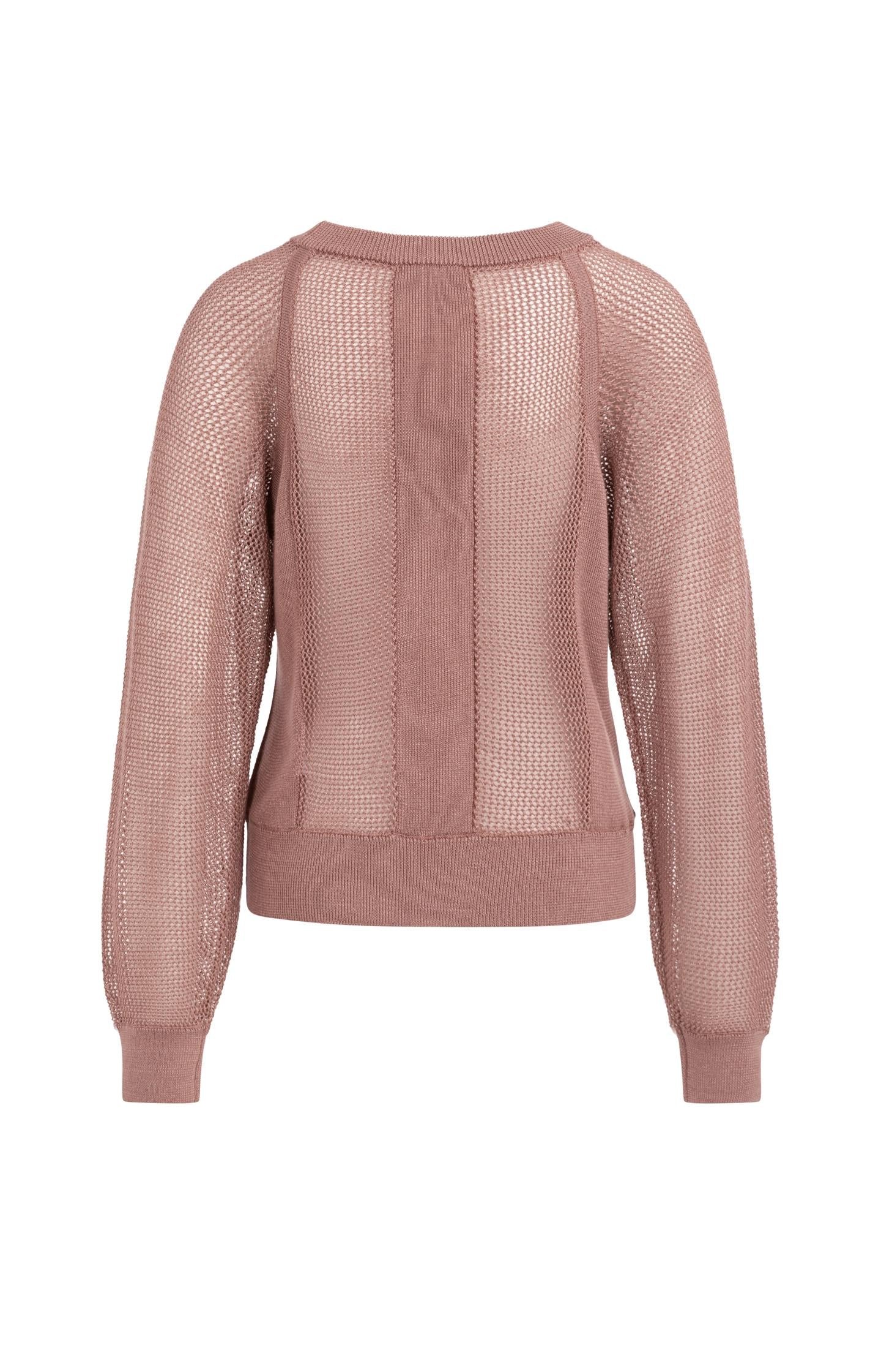 Mesh-stitch knitted sweater with raglan sleeves - Image 9