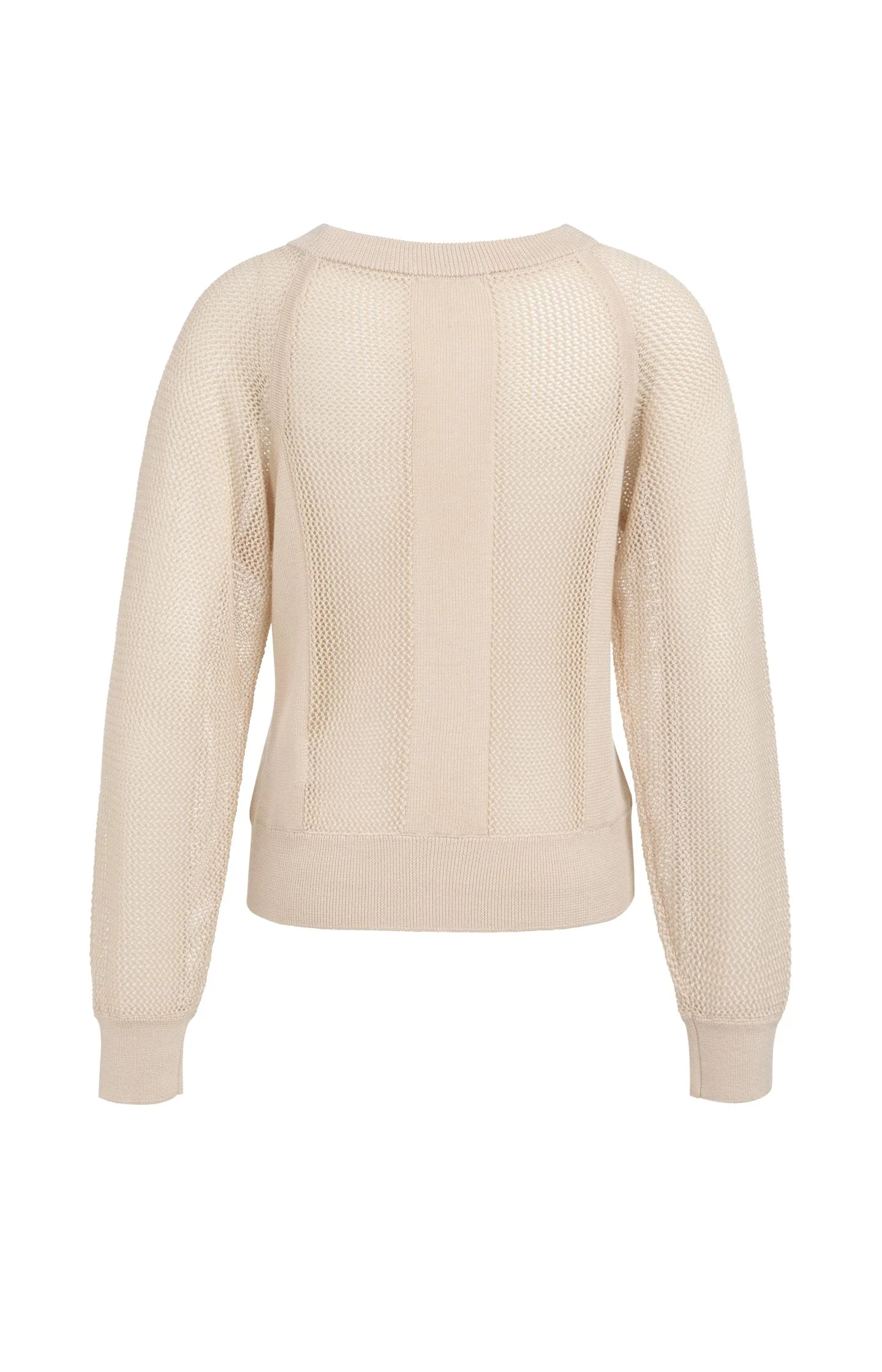 Mesh-stitch knitted sweater with raglan sleeves - Image 9