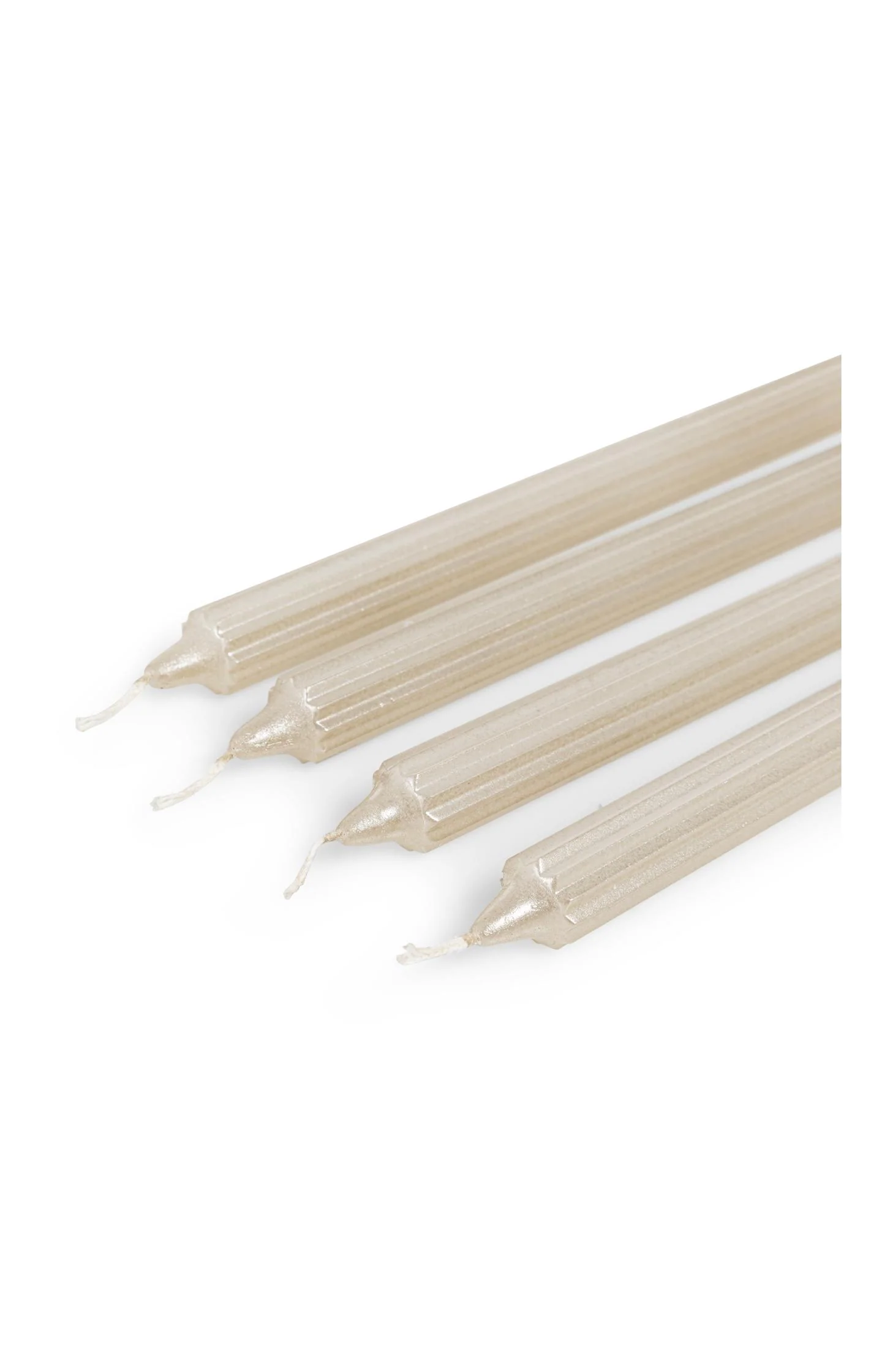 Metallic ribbed dinner candles - set of 4 - Image 2