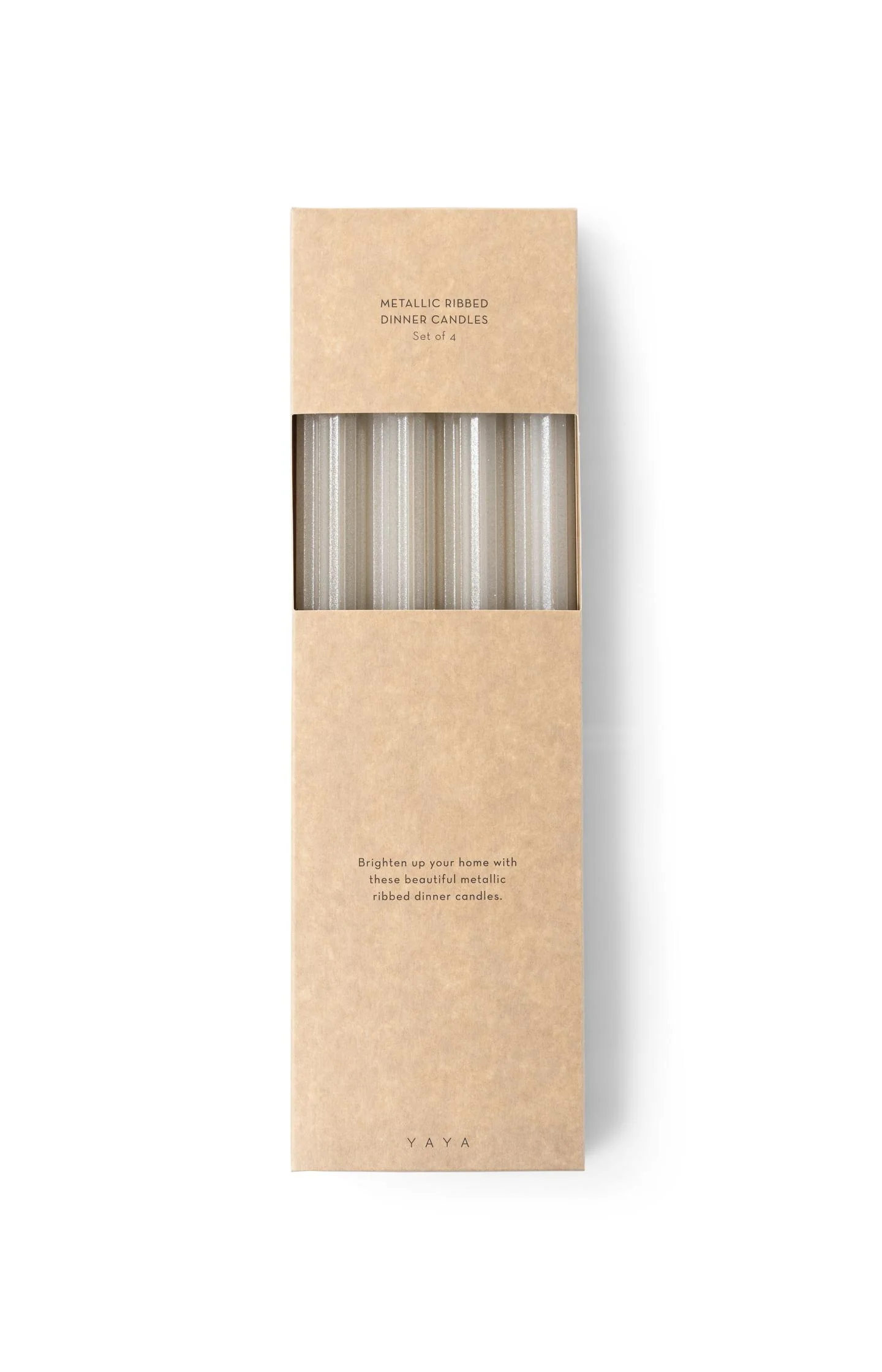 Metallic ribbed dinner candles - set of 4 - Image 4