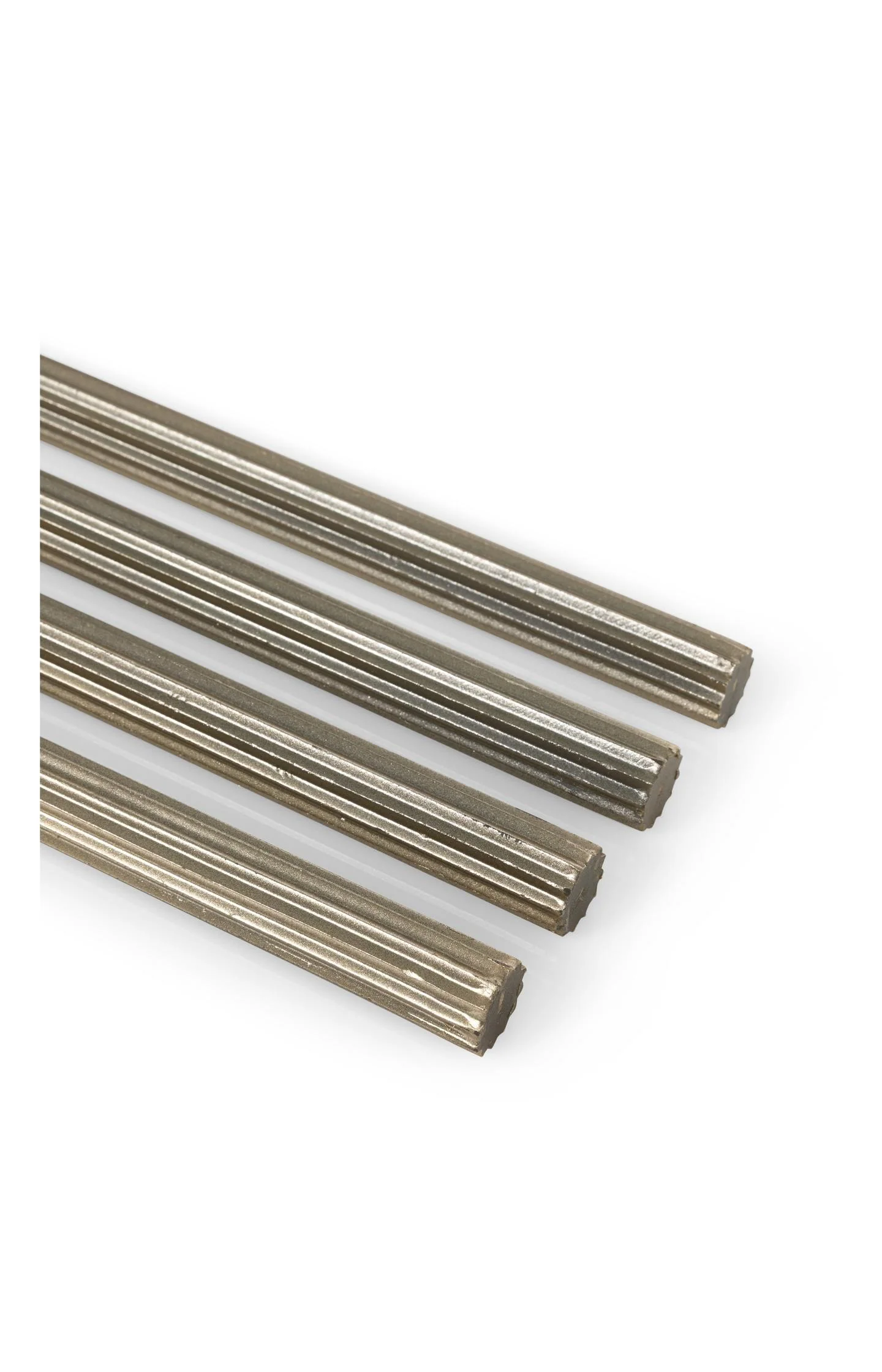 Metallic ribbed dinner candles - set of 4 - Image 3