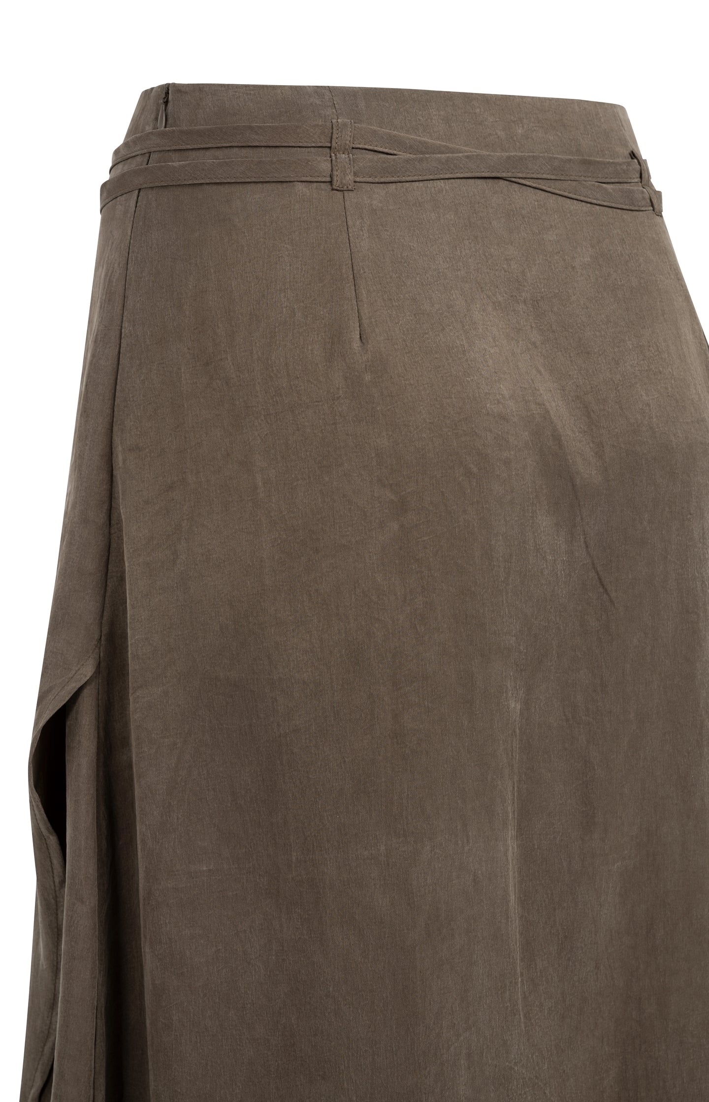 Midi skirt with wrap effect and tie belt - Image 12