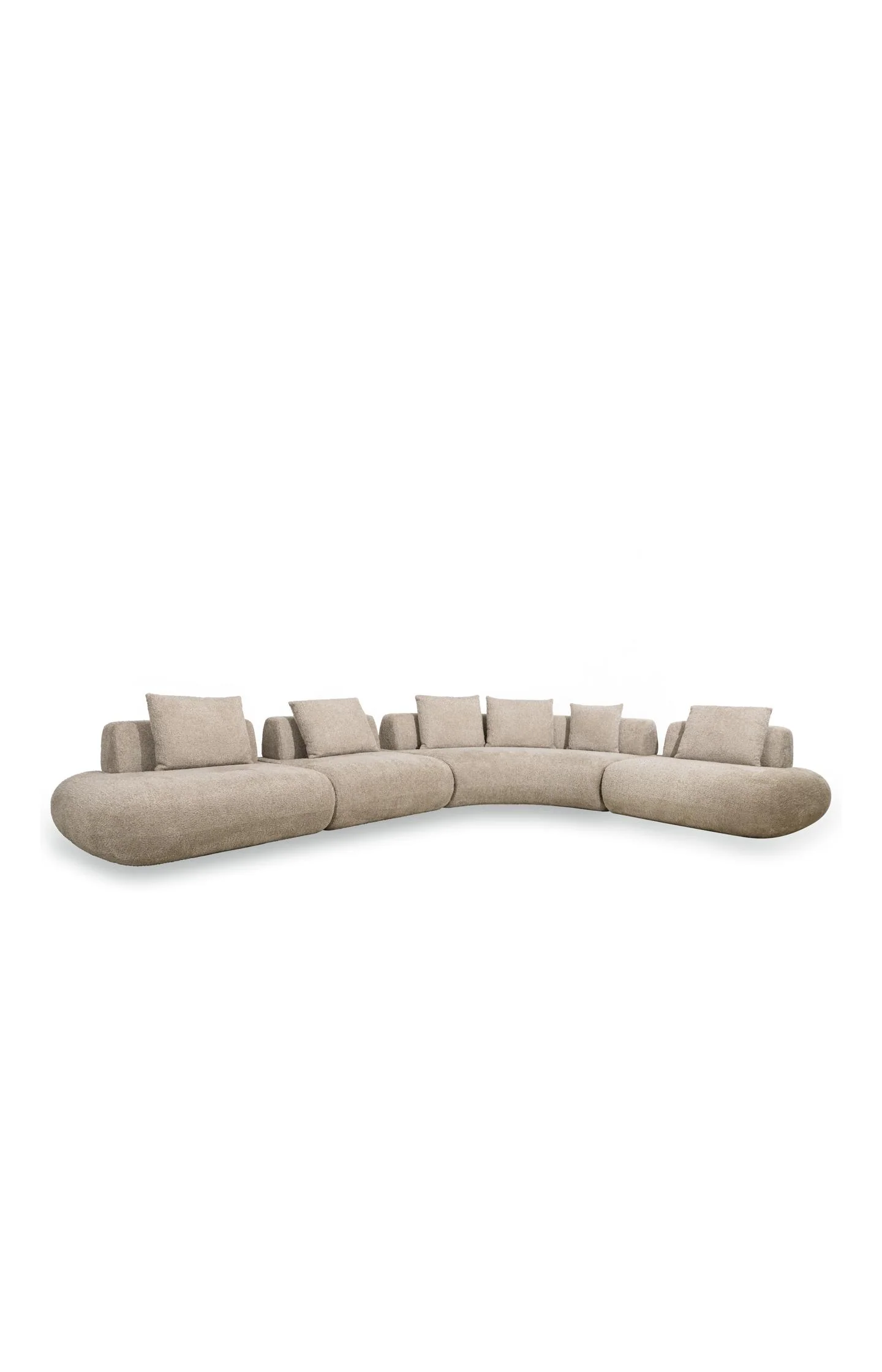 Modular corner sofa in soft bouclé fabric - Image 2