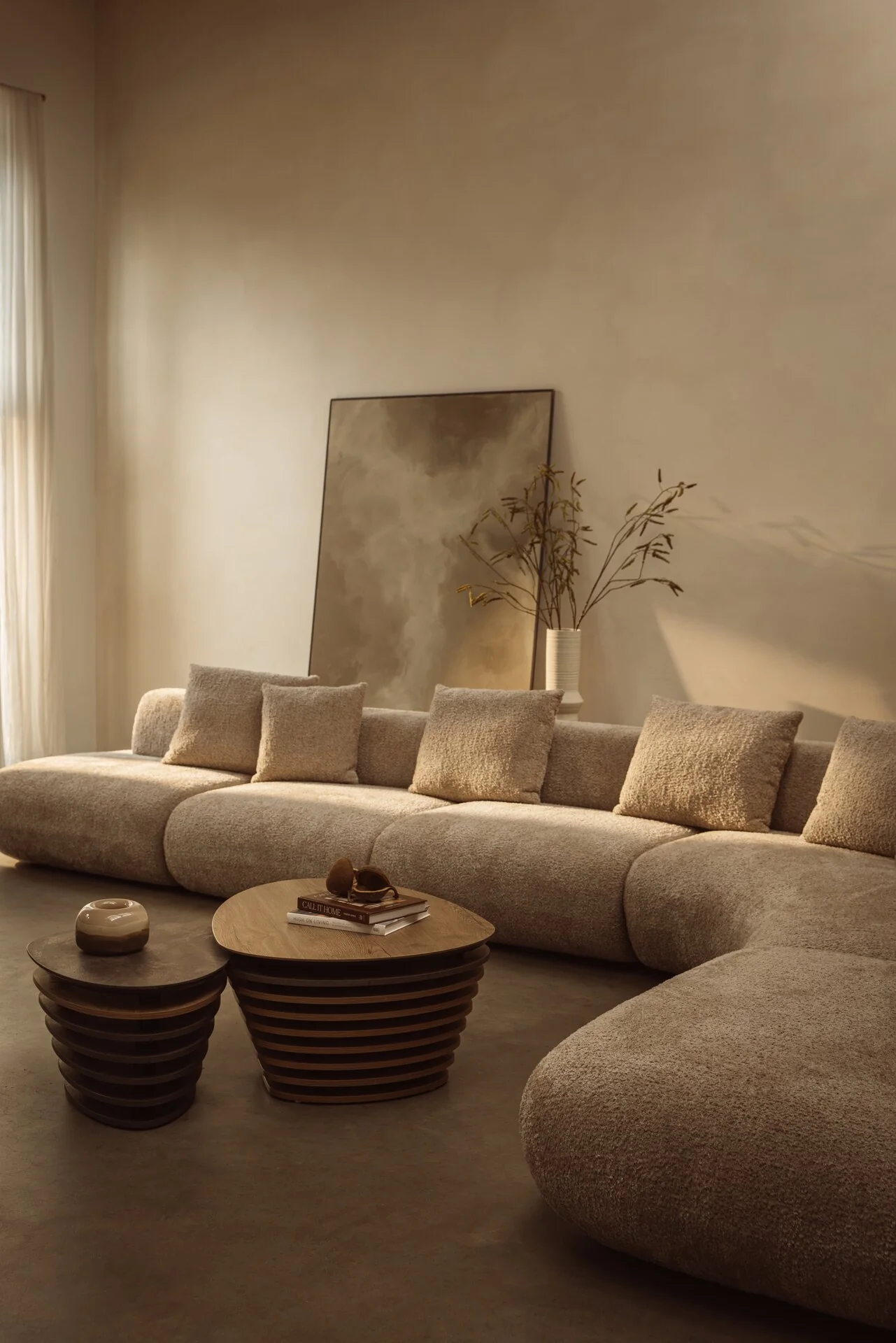Modular corner sofa in soft bouclé fabric - Image 9