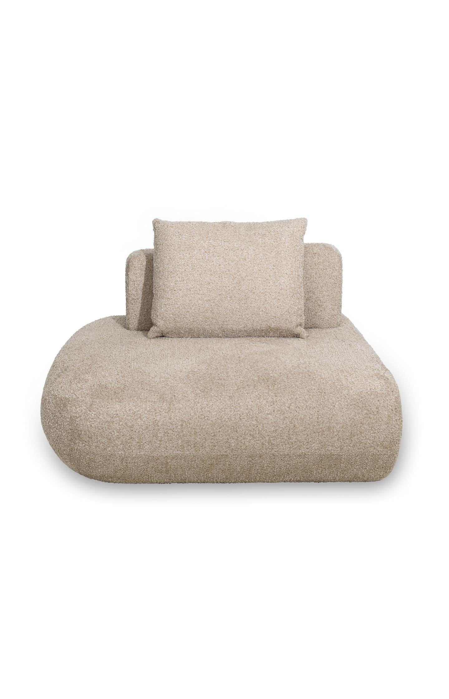 Modular sofa element in bouclé fabric - left - Image 2