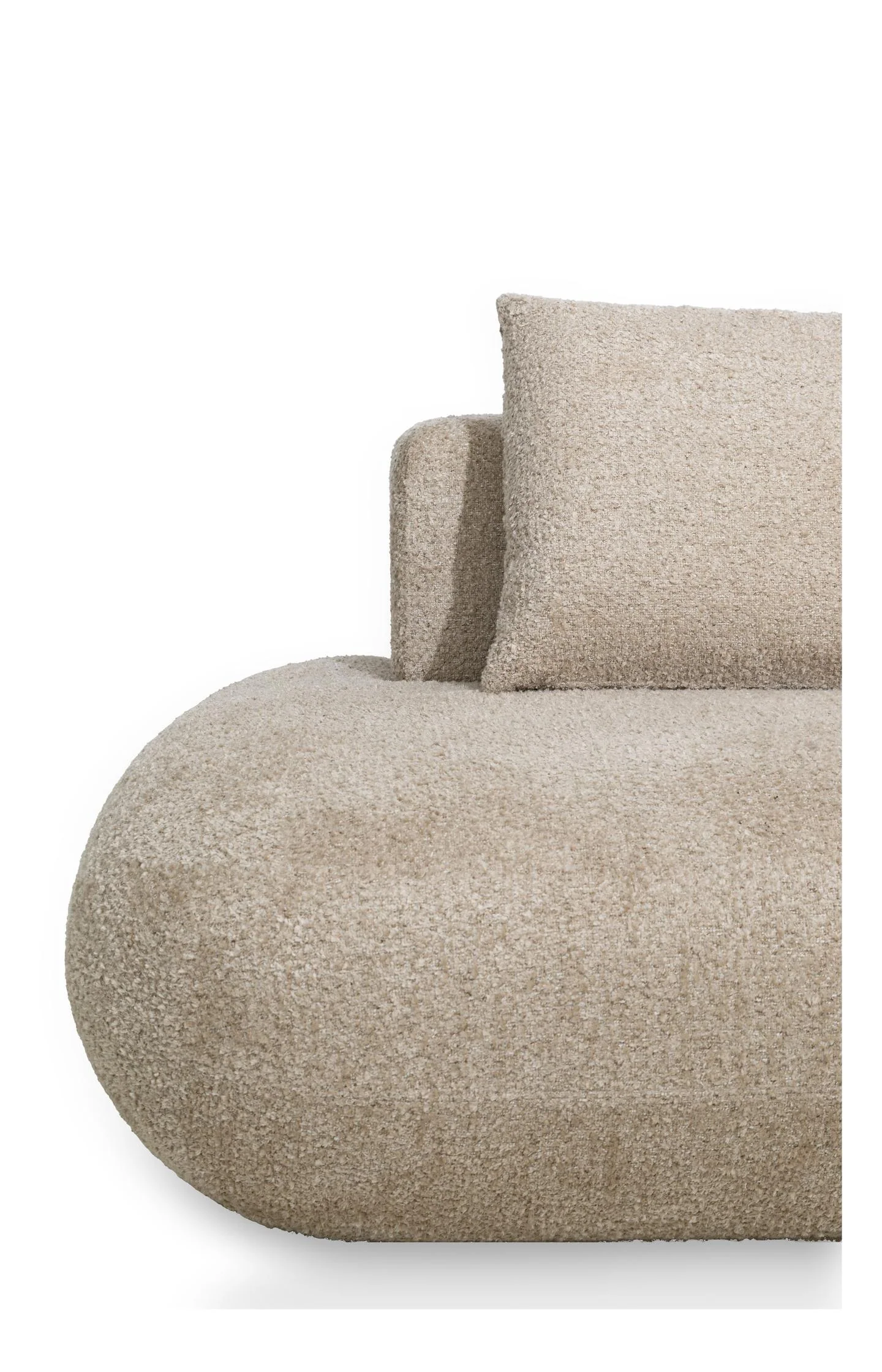Modular sofa element in bouclé fabric - left - Image 3