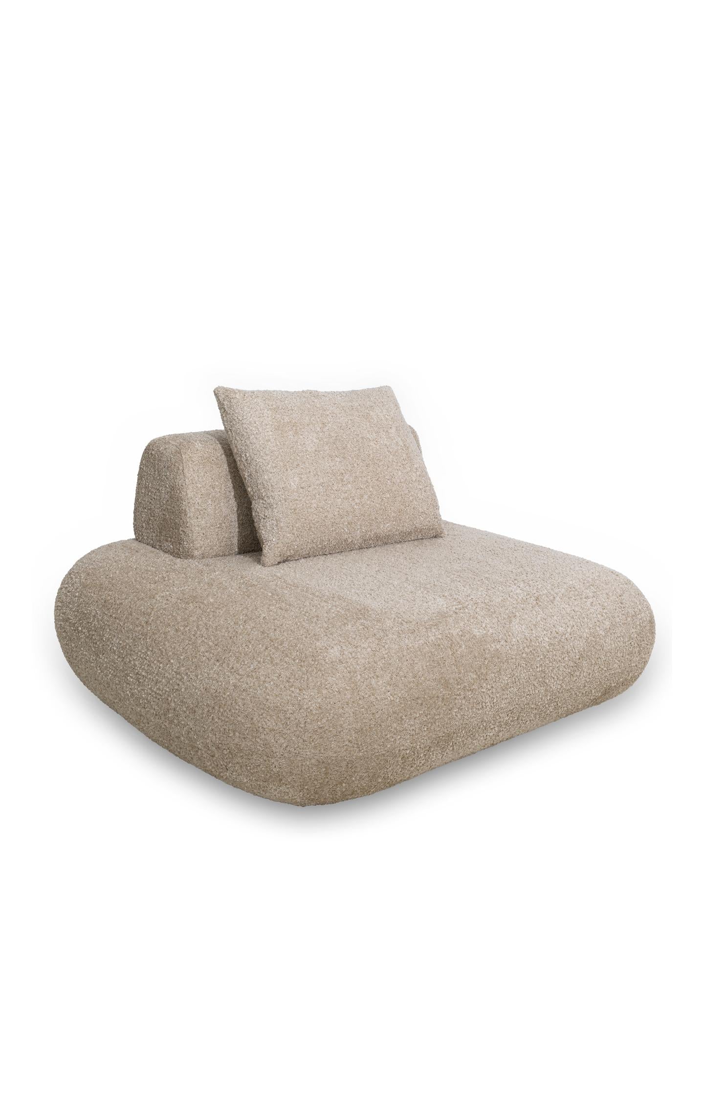 Modular sofa element in bouclé fabric - left - Image 4