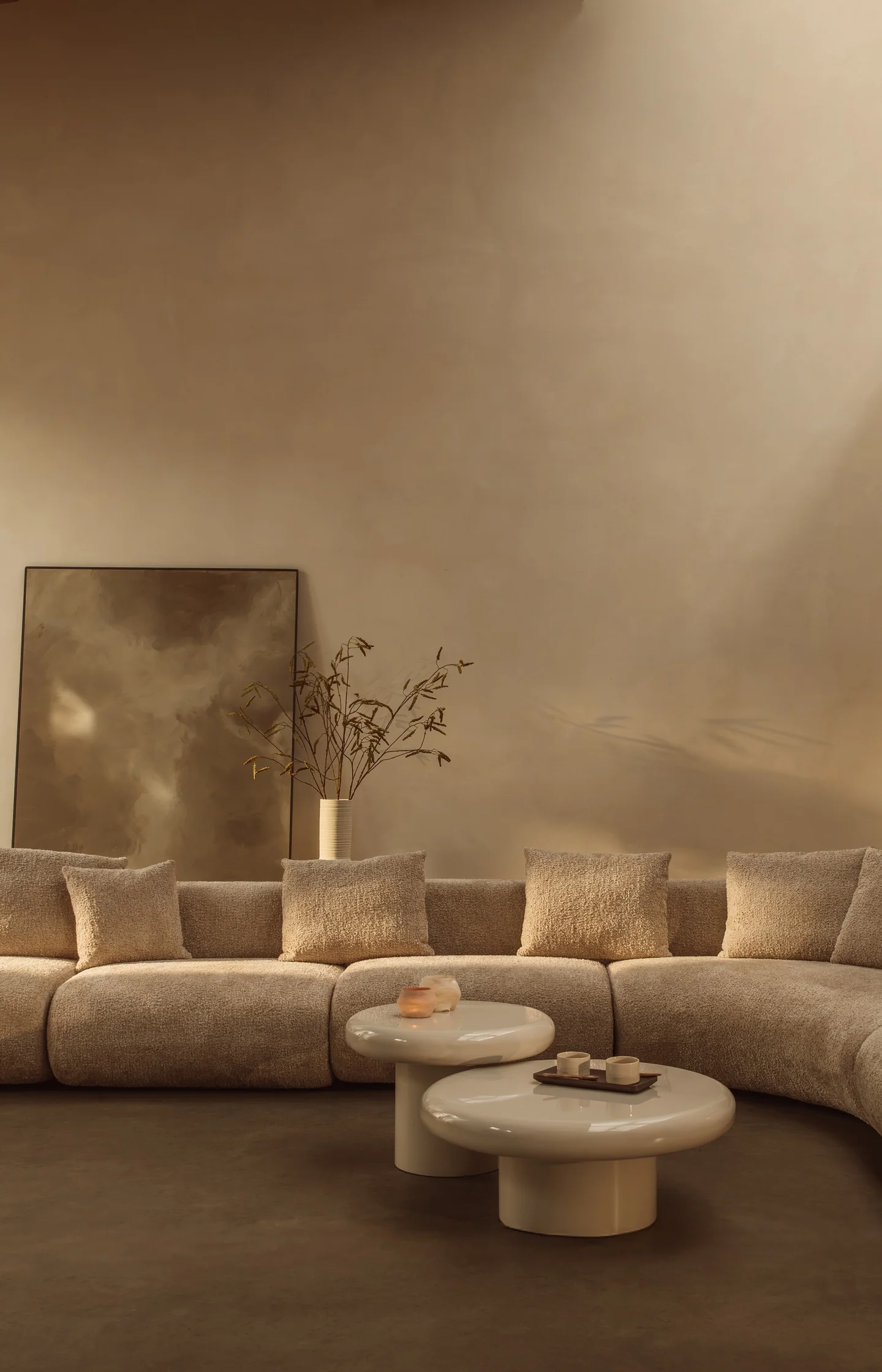 Modular sofa element in bouclé fabric - left - Image 9
