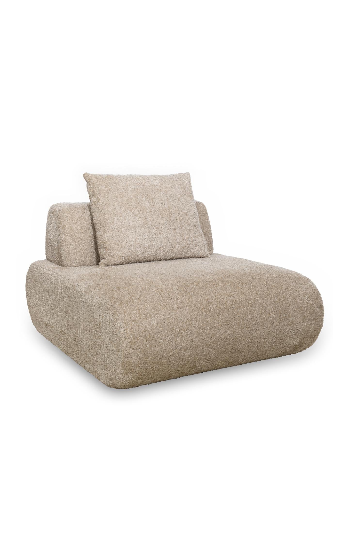Modular sofa element in bouclé fabric - middle - Image 2