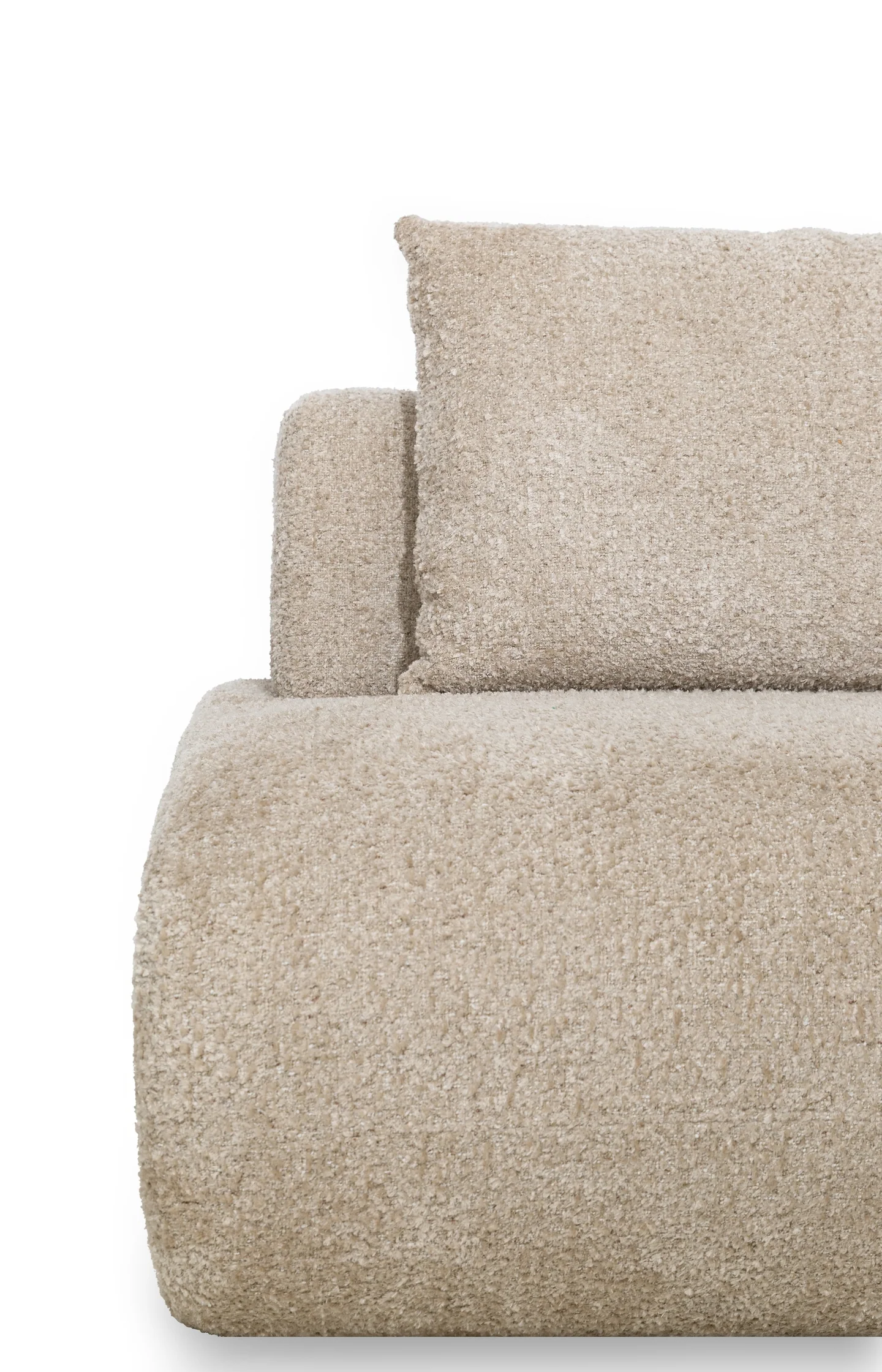 Modular sofa element in bouclé fabric - middle - Image 3