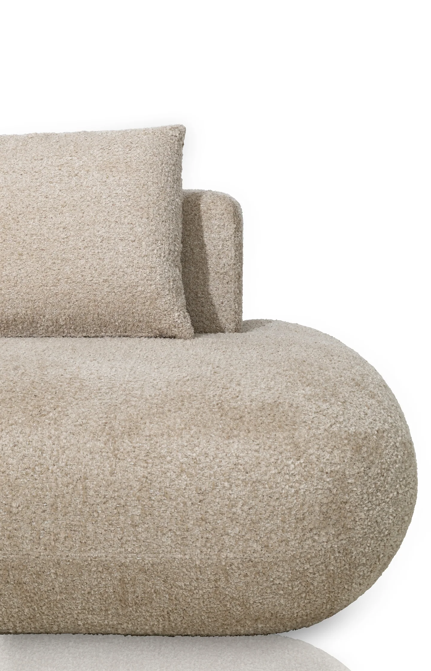 Modular sofa element in bouclé fabric - right - Image 3
