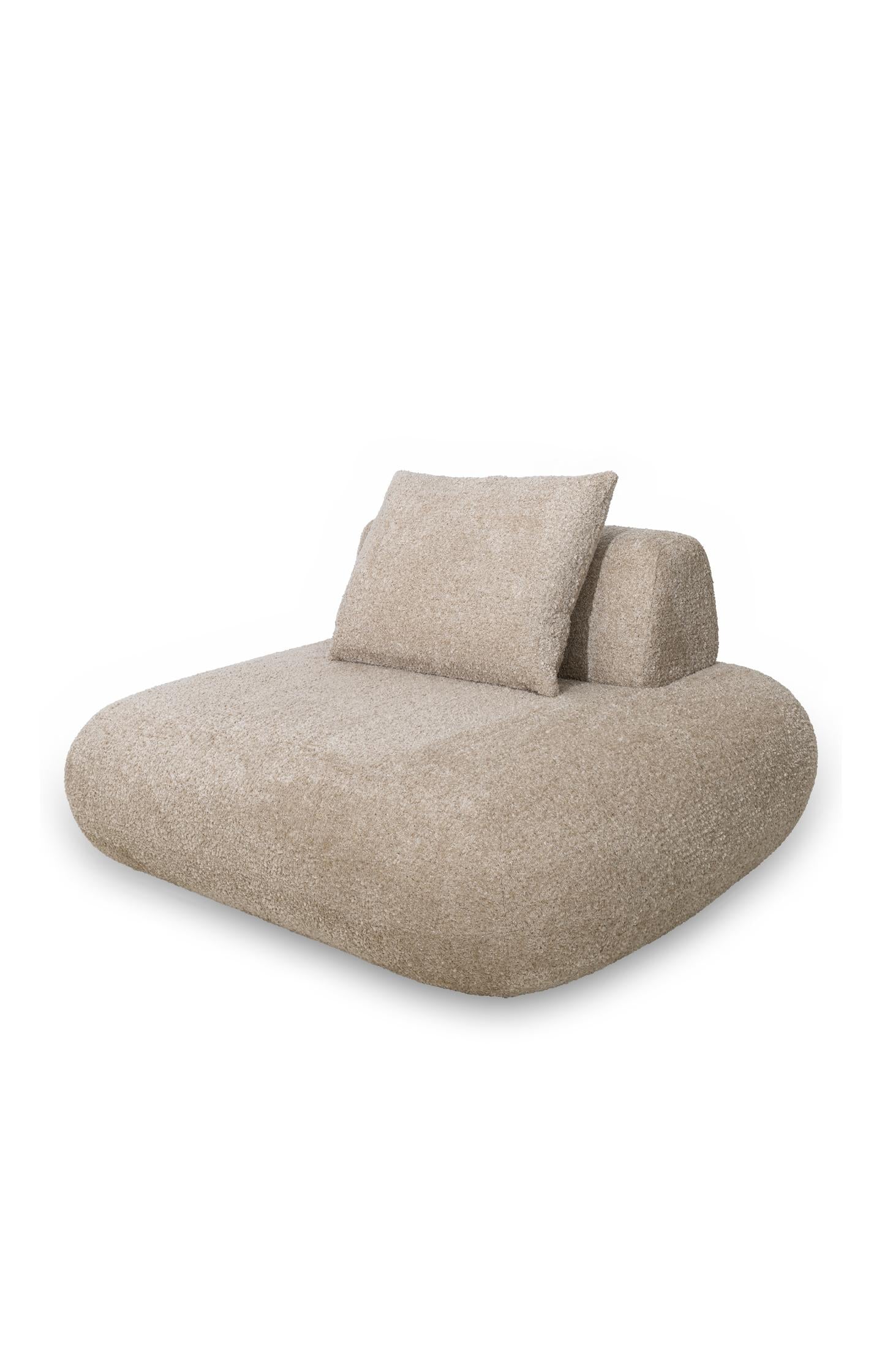Modular sofa element in bouclé fabric - right - Image 4