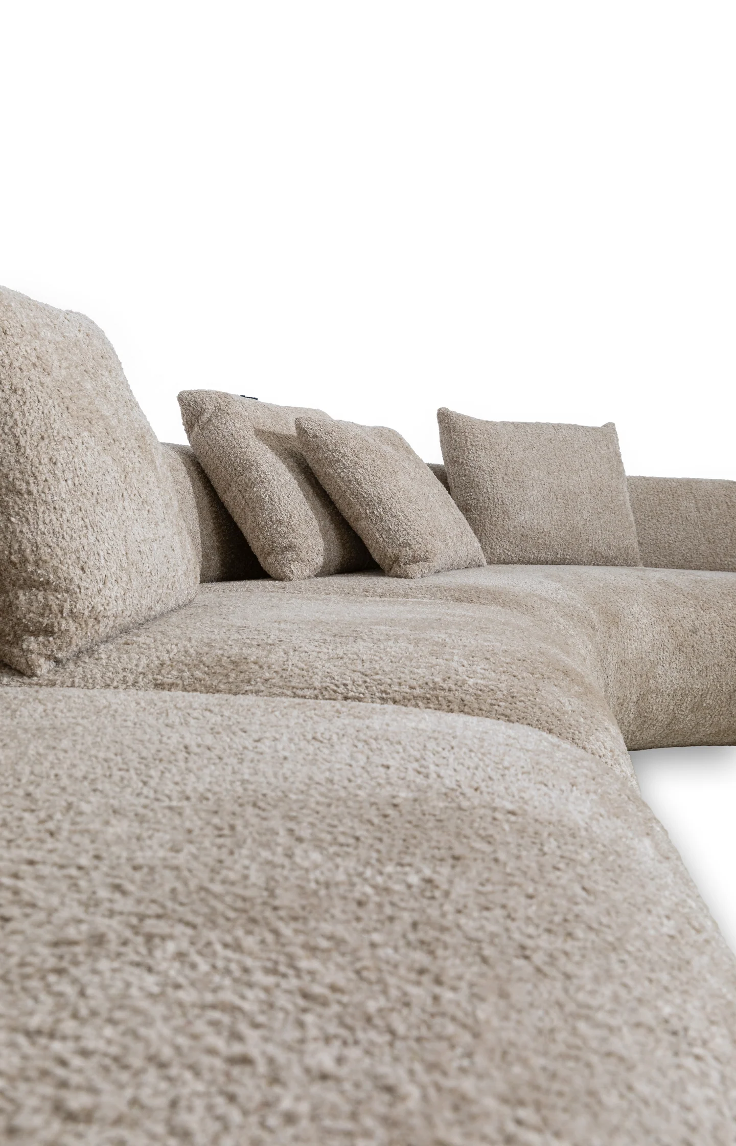 Modular sofa element in bouclé fabric - right - Image 6