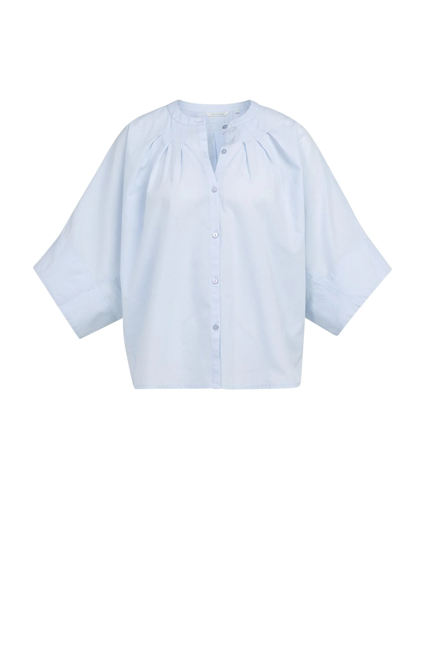 Oversized batwing blouse with pleats and wide sleeves - Image 2