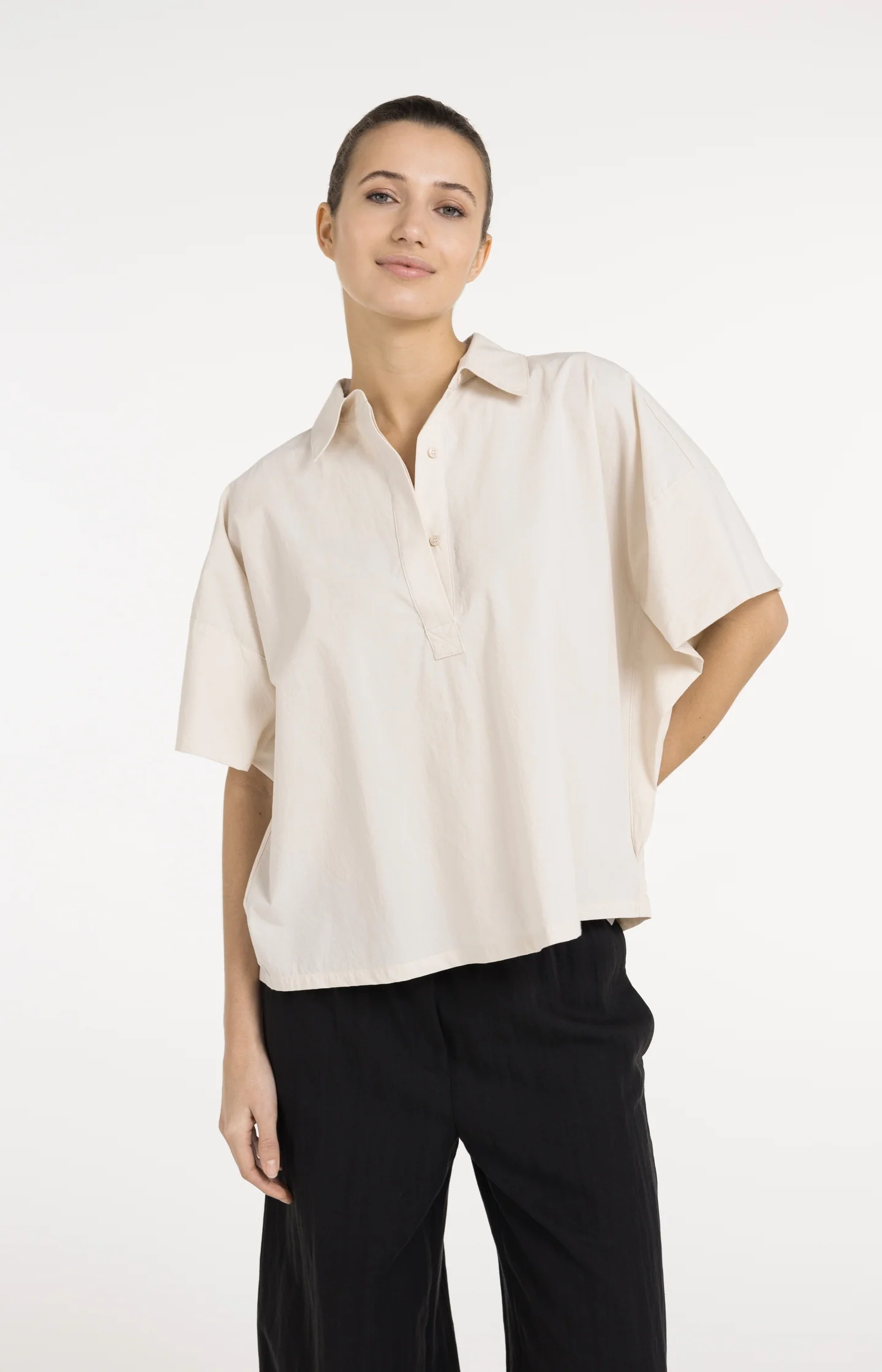 Oversized blouse with sleeve detail - Image 2