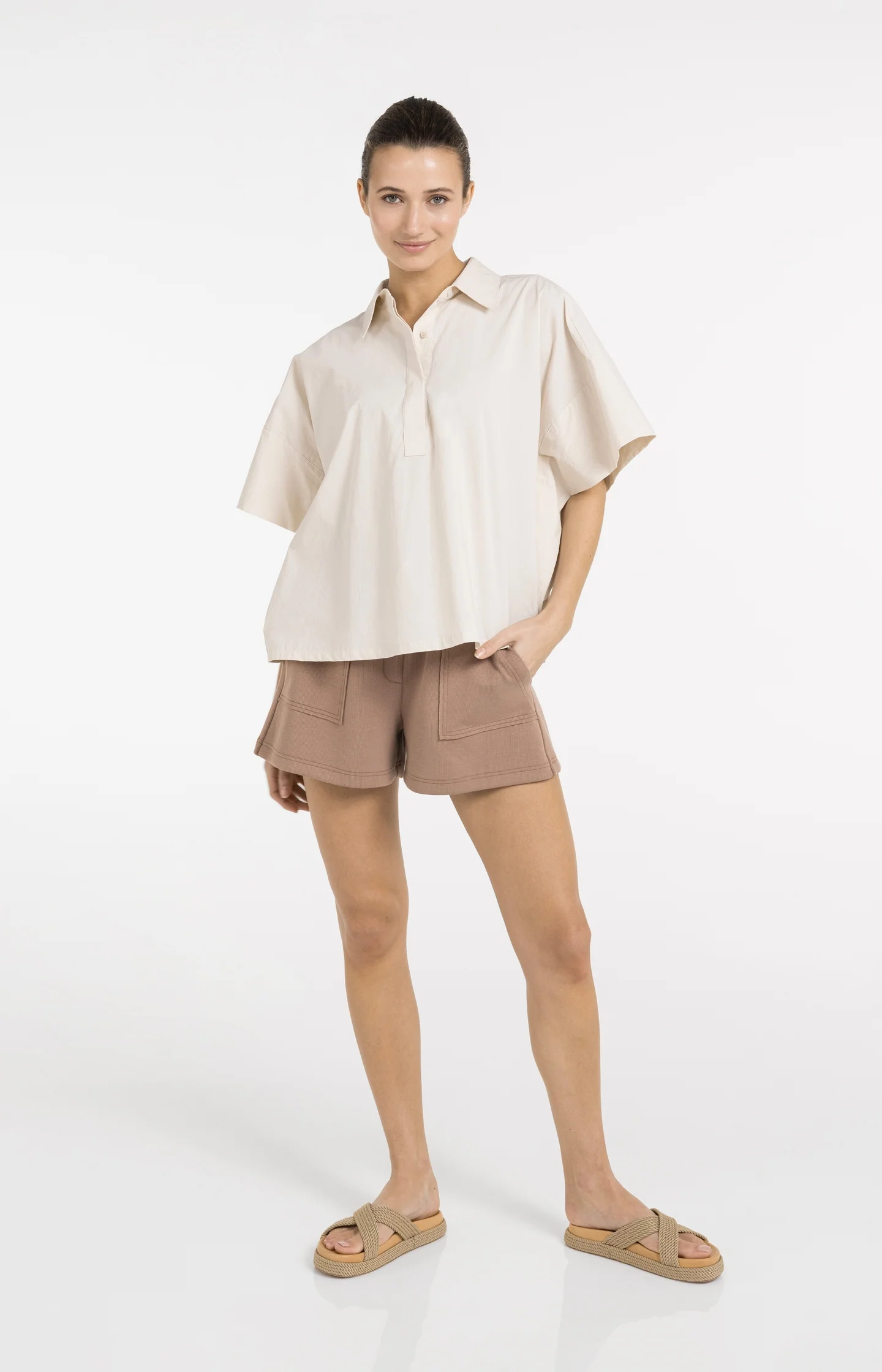 Oversized blouse with sleeve detail - Image 6