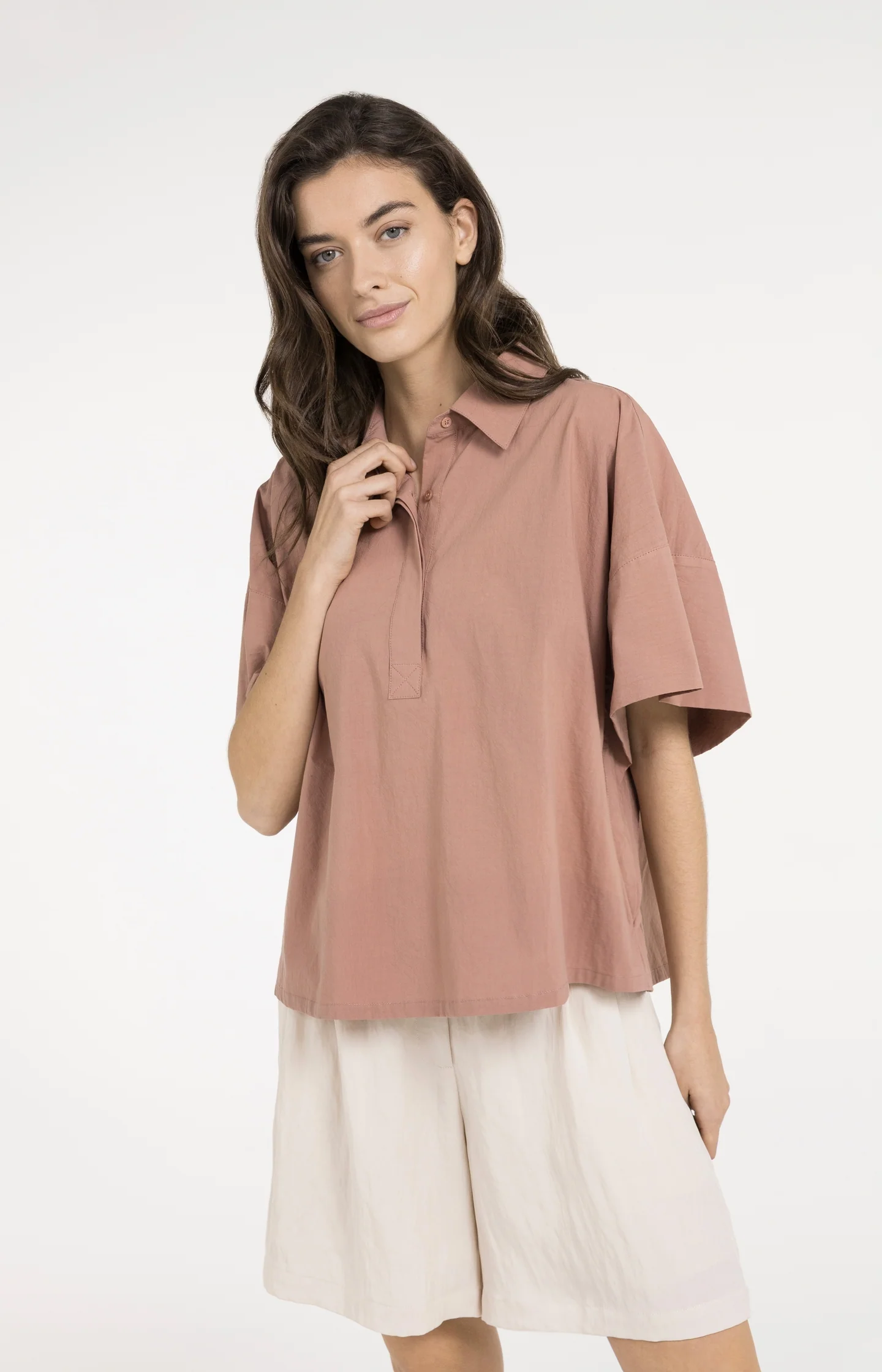 Oversized blouse with sleeve detail - Image 4