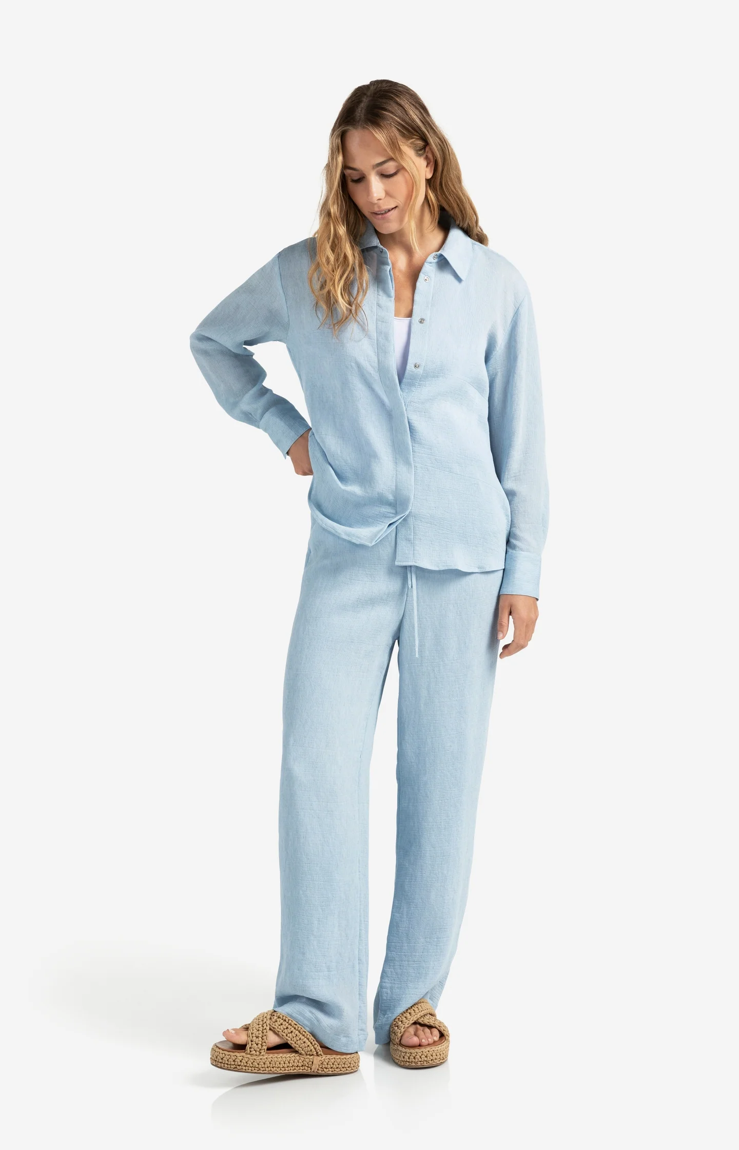 Oversized blouse with snap button closure - Image 6