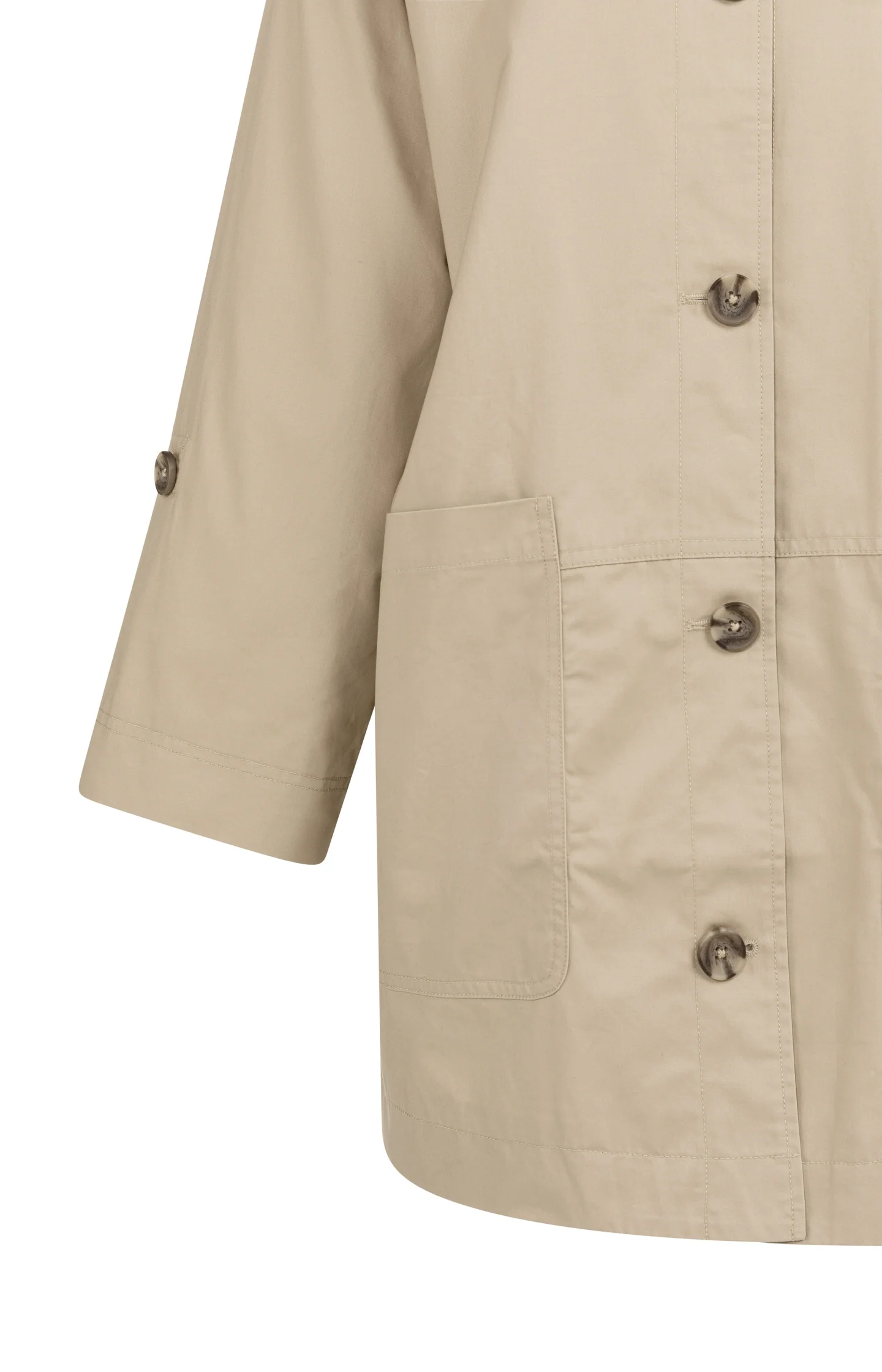 Oversized cotton jacket with buttons and patch pockets - Image 11