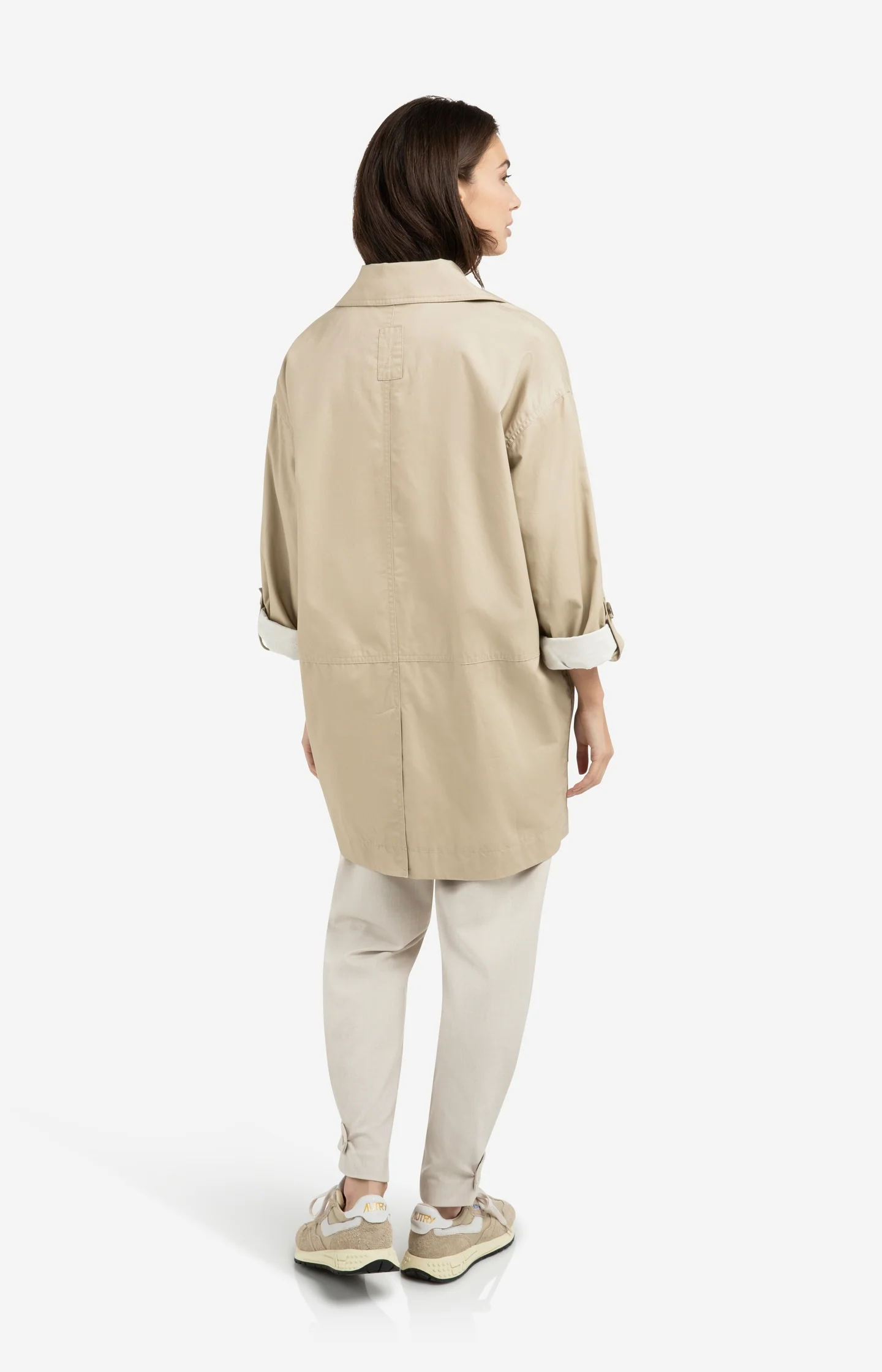 Oversized cotton jacket with buttons and patch pockets - Image 6