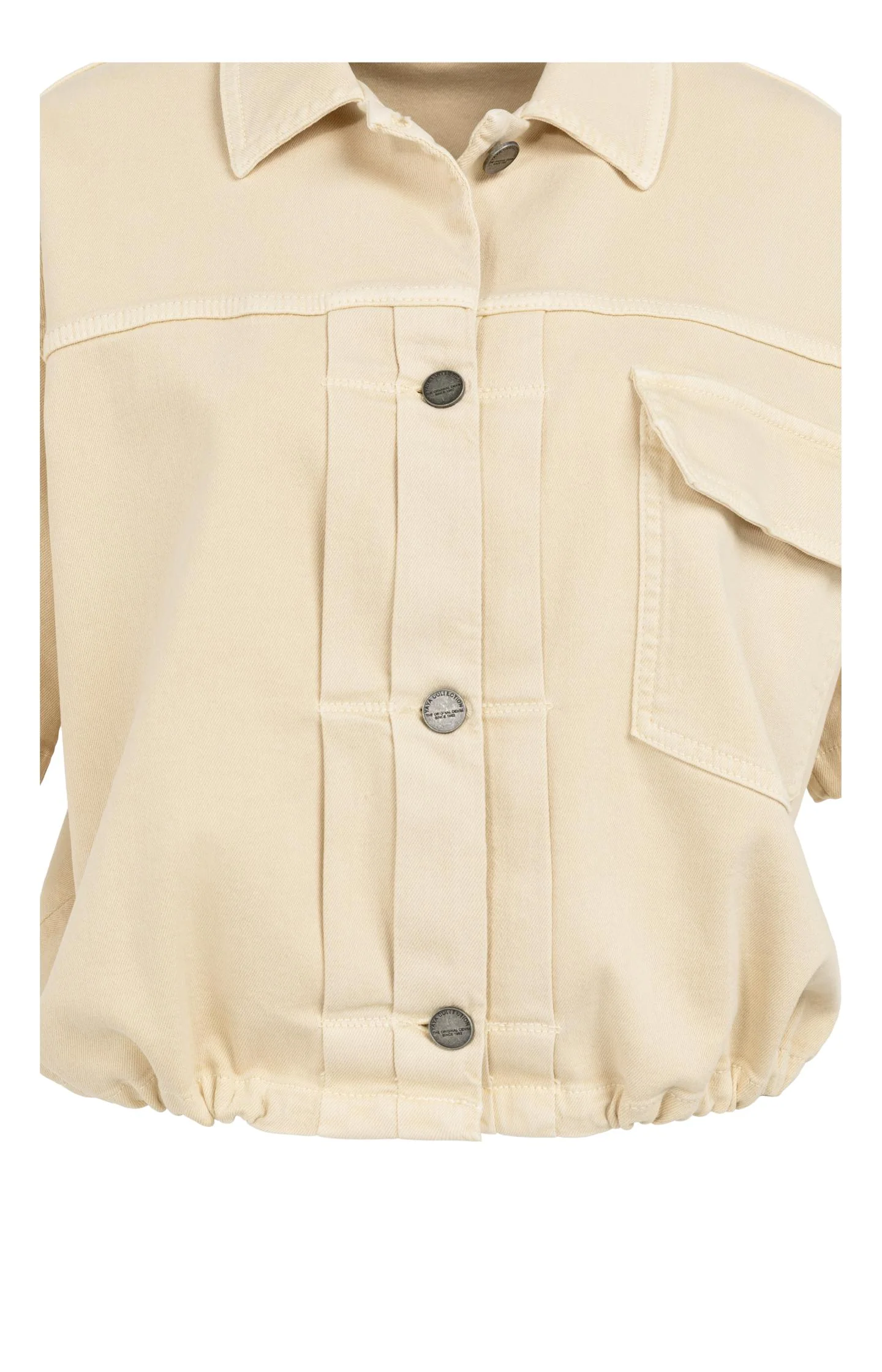 Oversized denim worker jacket with short sleeves - Image 10