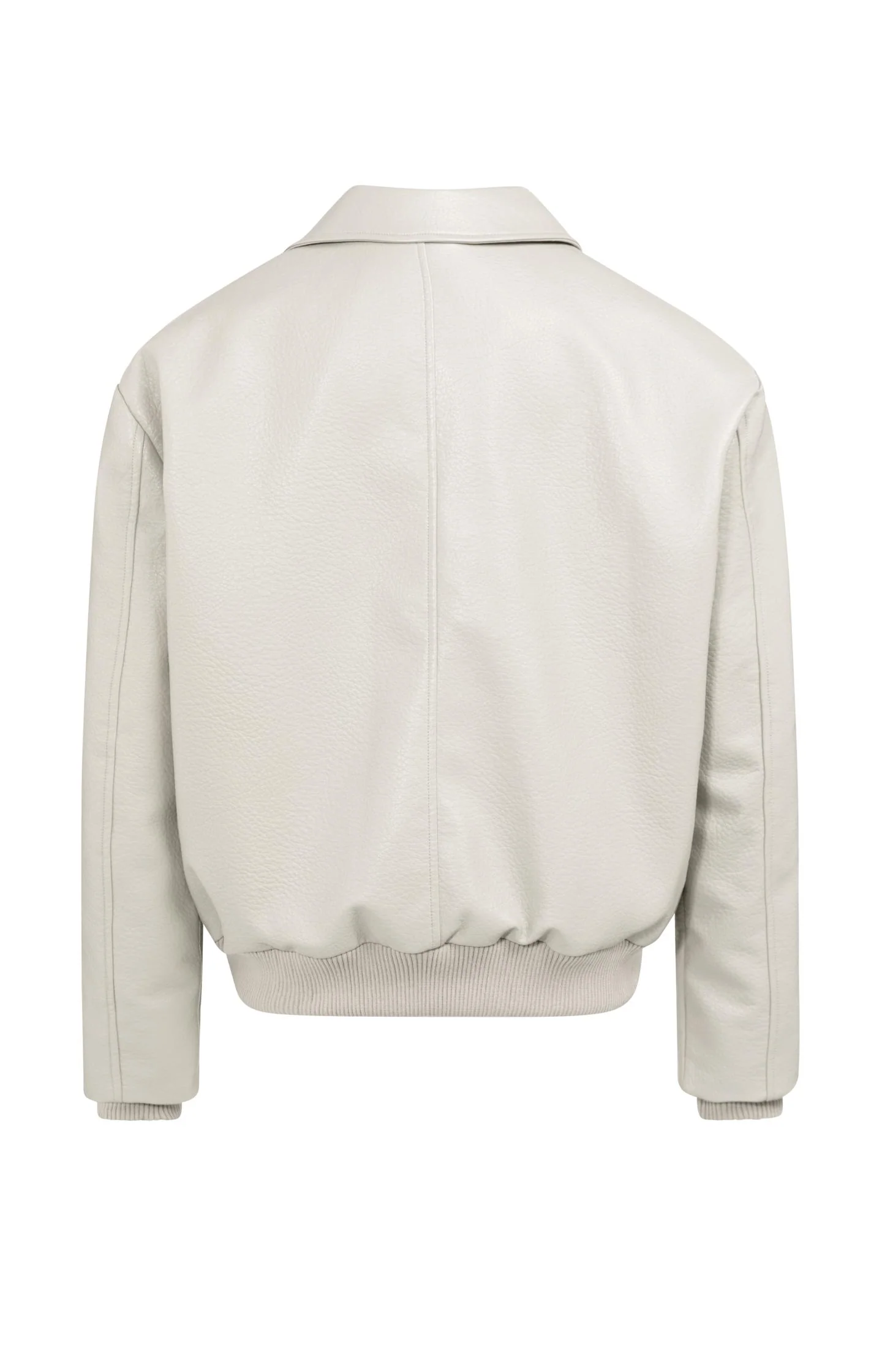 Oversized faux leather jacket with classic collar - Image 7