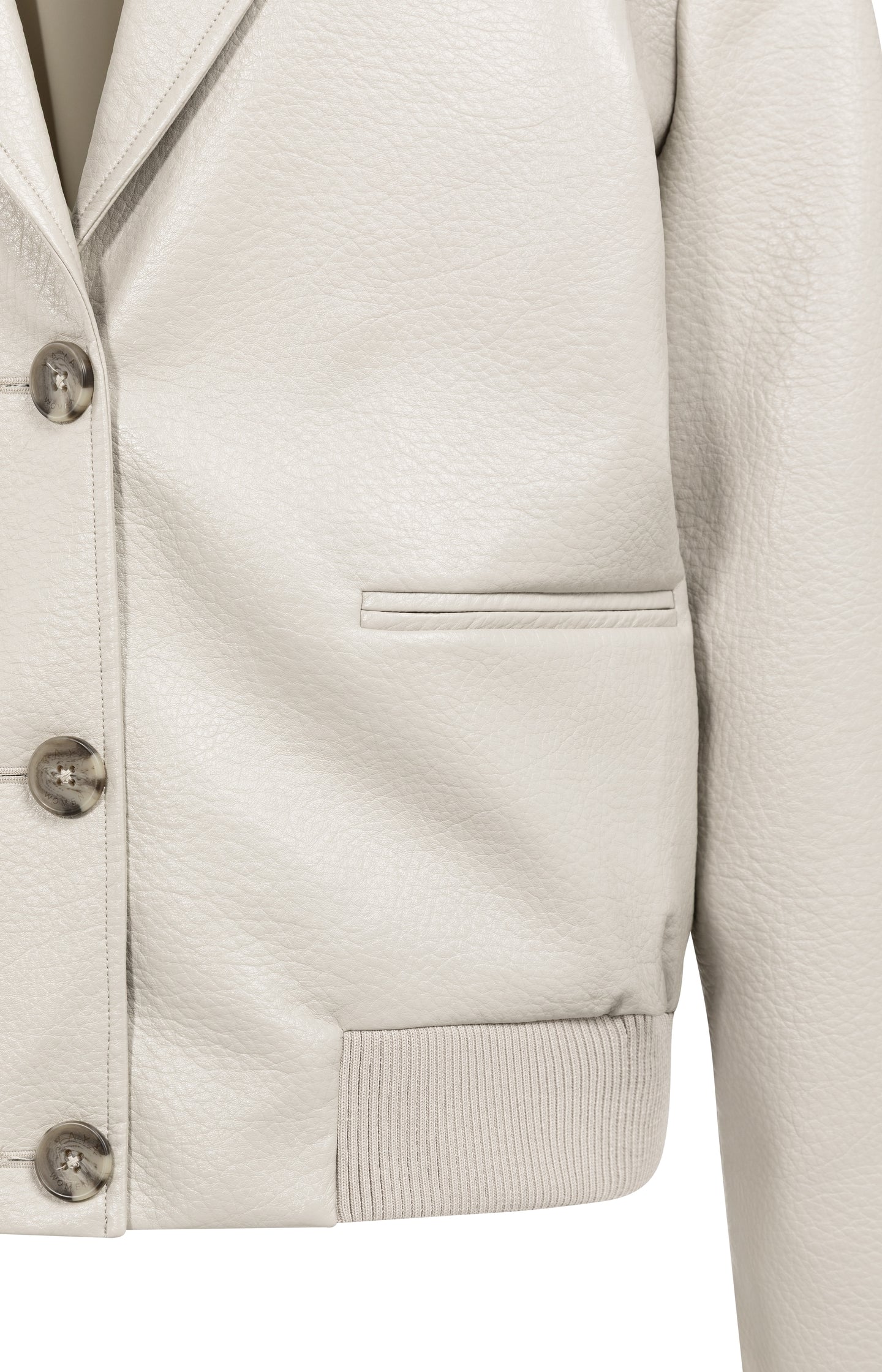 Oversized faux leather jacket with classic collar - Image 8