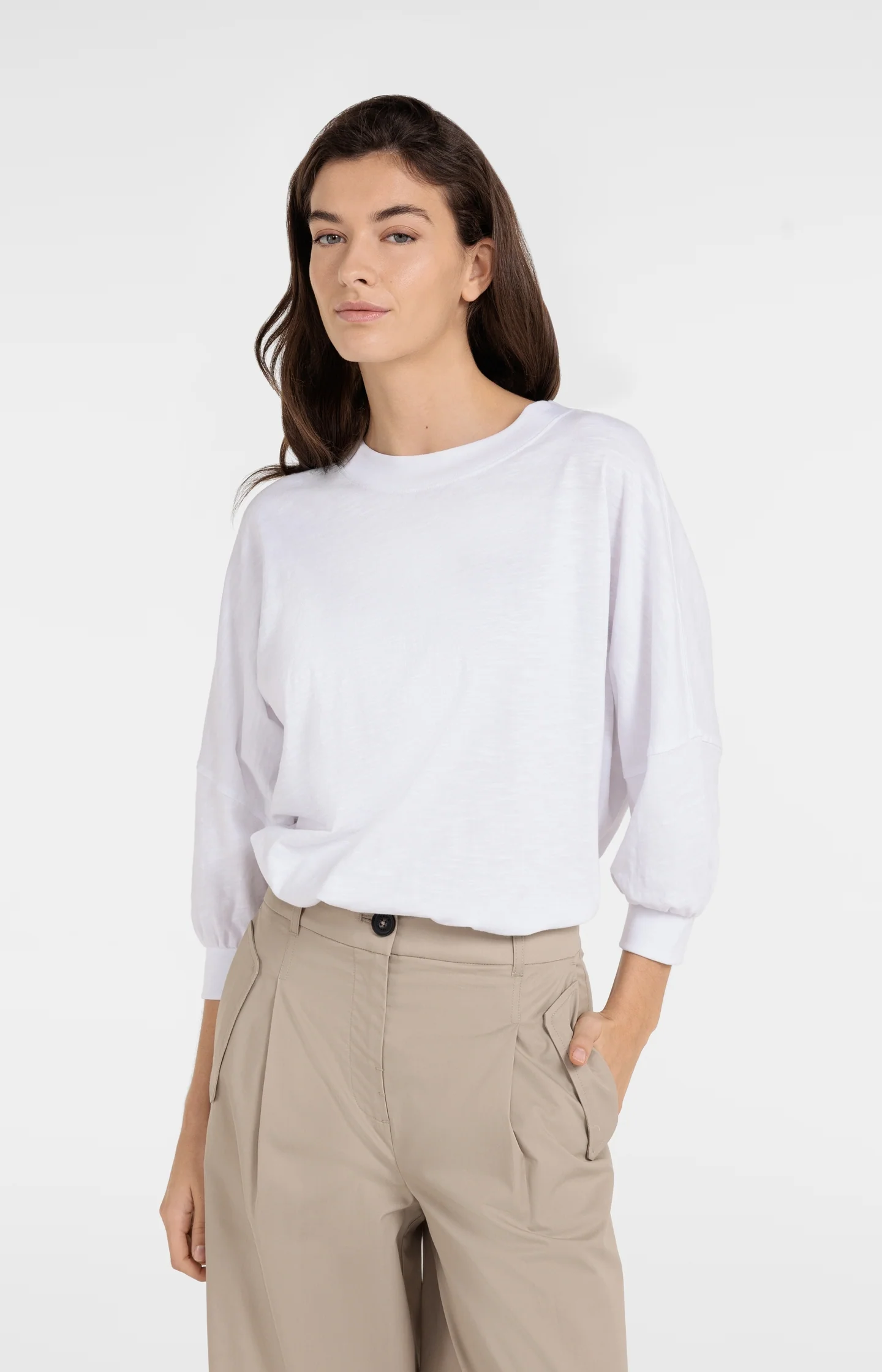 Oversized jersey top with elasticated cuffs