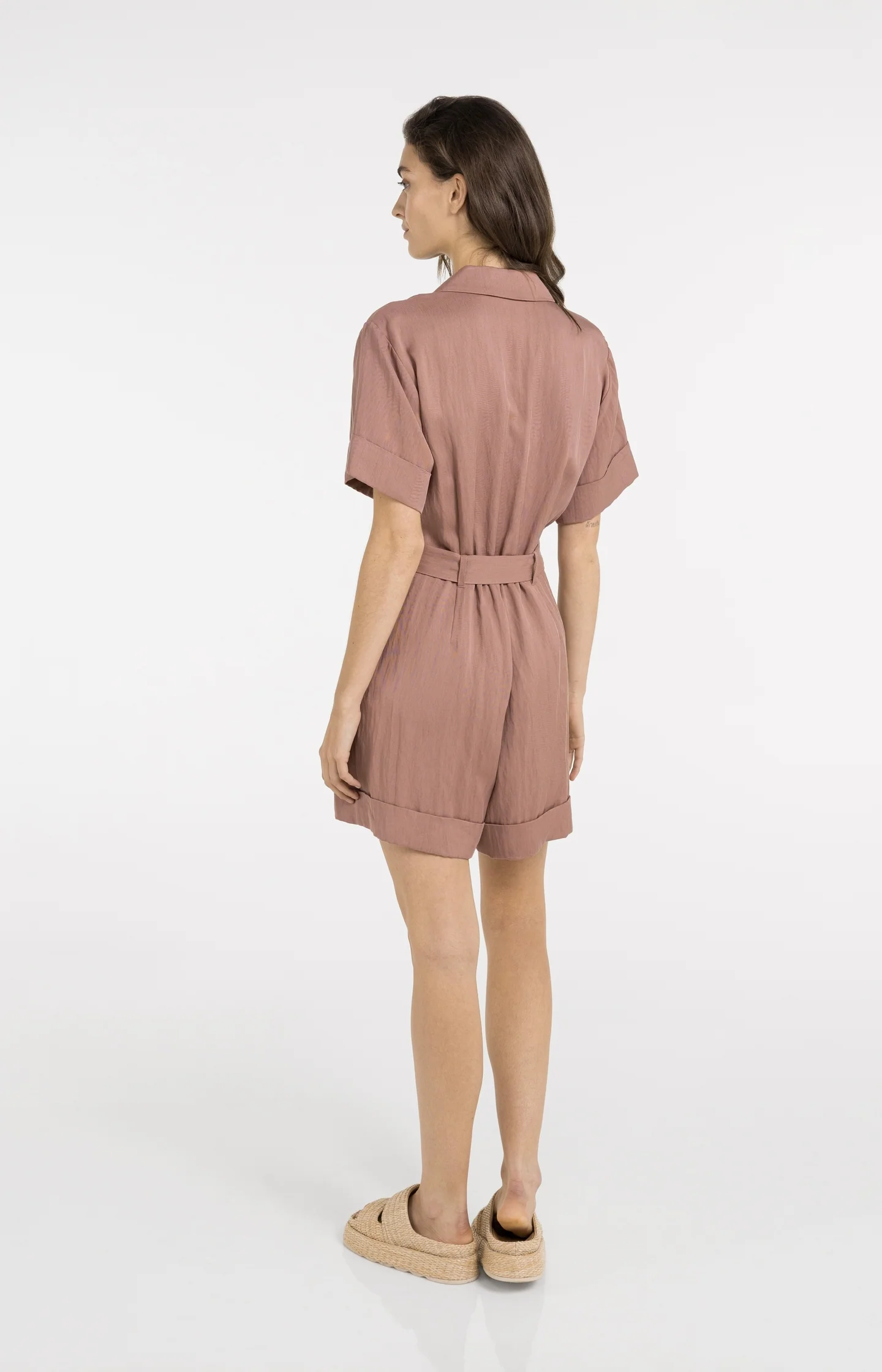 Playsuit with double button closure and belt - Image 6