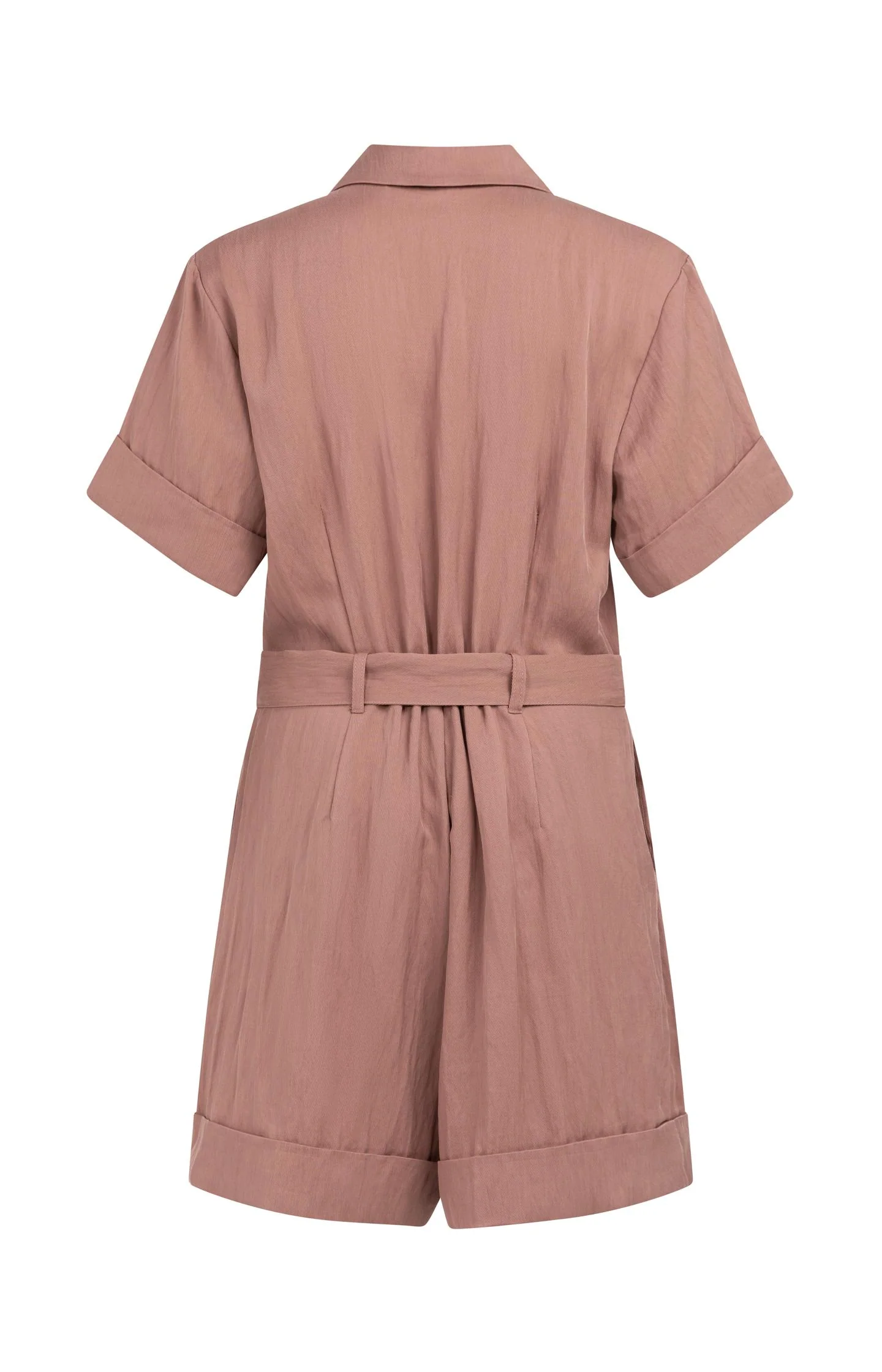 Playsuit with double button closure and belt - Image 9