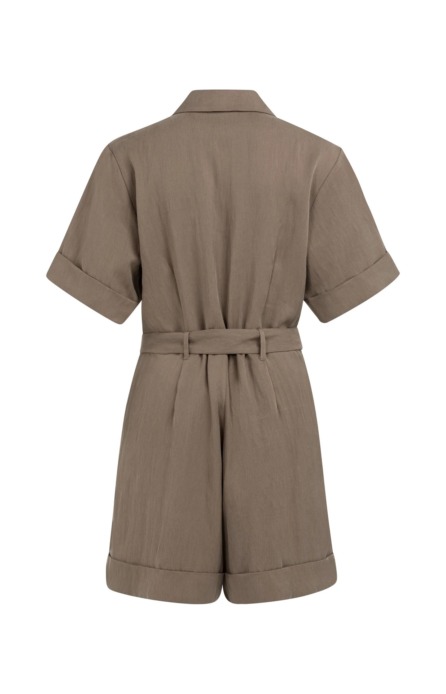 Playsuit with double button closure and belt - Image 7