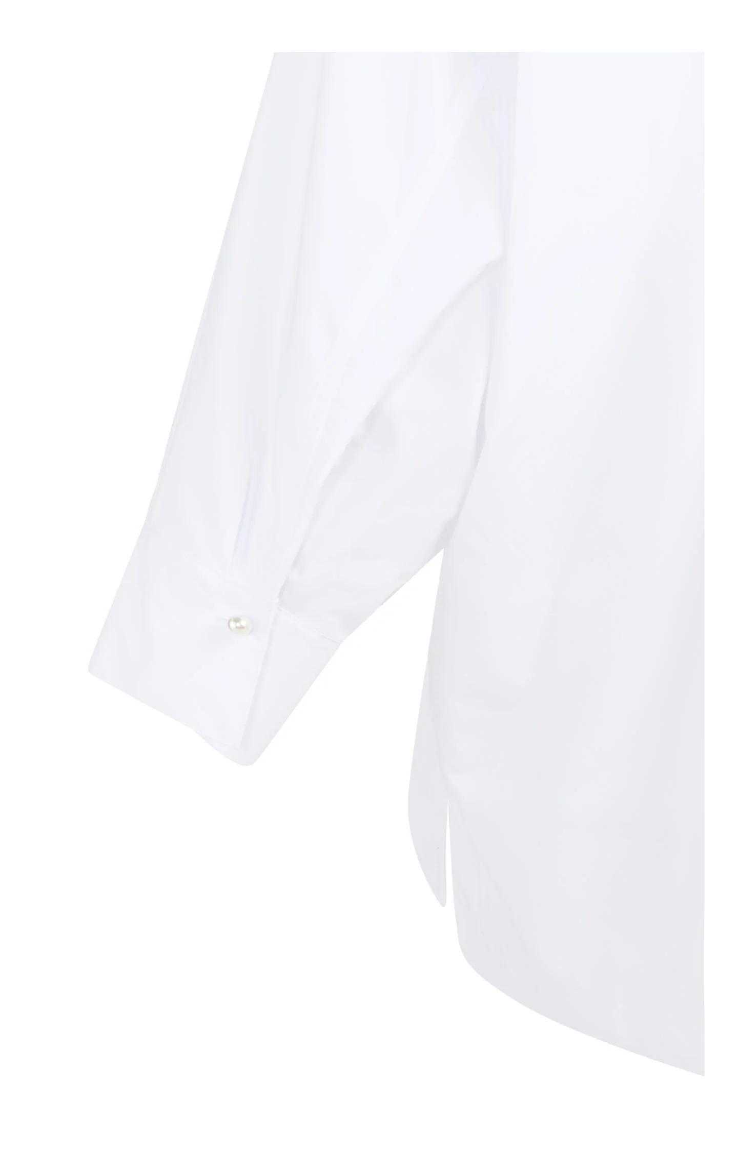 Poplin blouse with polo collar and pearl buttons - Image 9