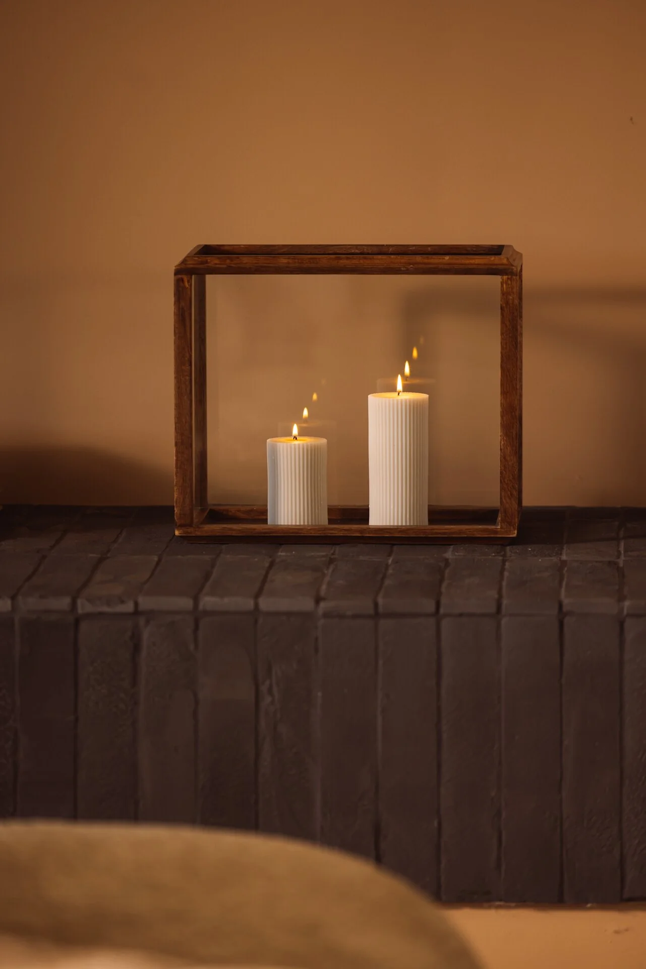 Ribbed pillar candle - large - Image 3