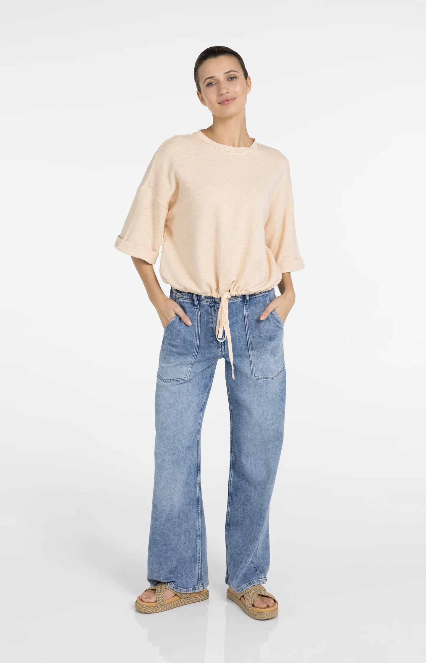 Relaxed jeans with drawstring waist - Image 6